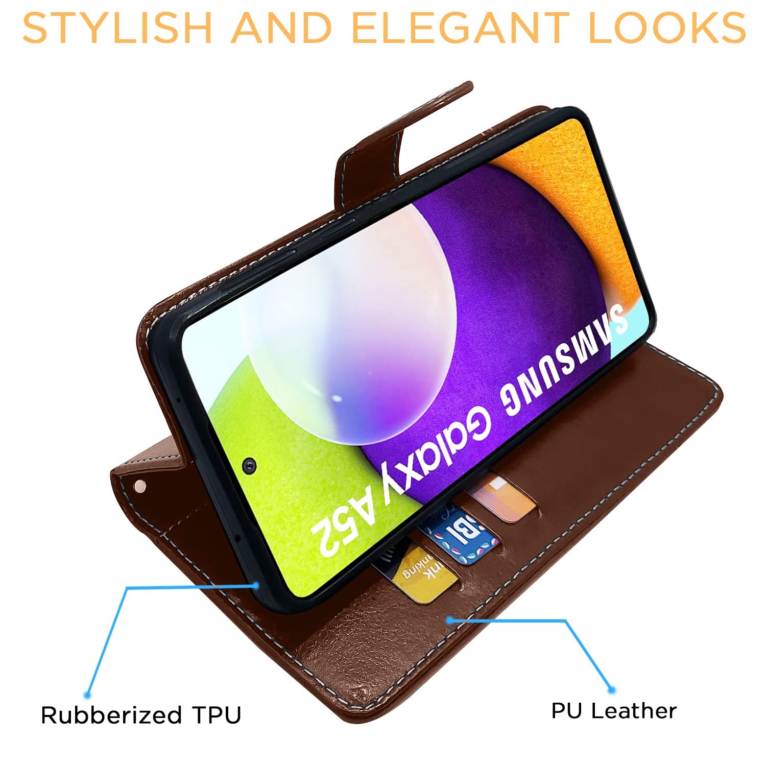 Samsung A52/A52s 5G flip cover in brown & coffee by Pikkme – photo 5