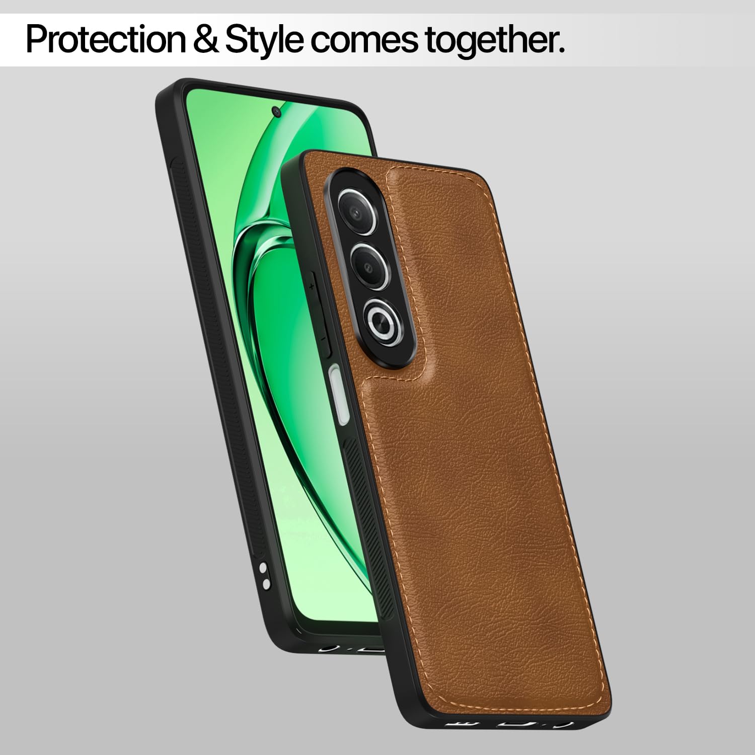 Pikkme Oppo K12x 5G Leatherback Back Case | Brown