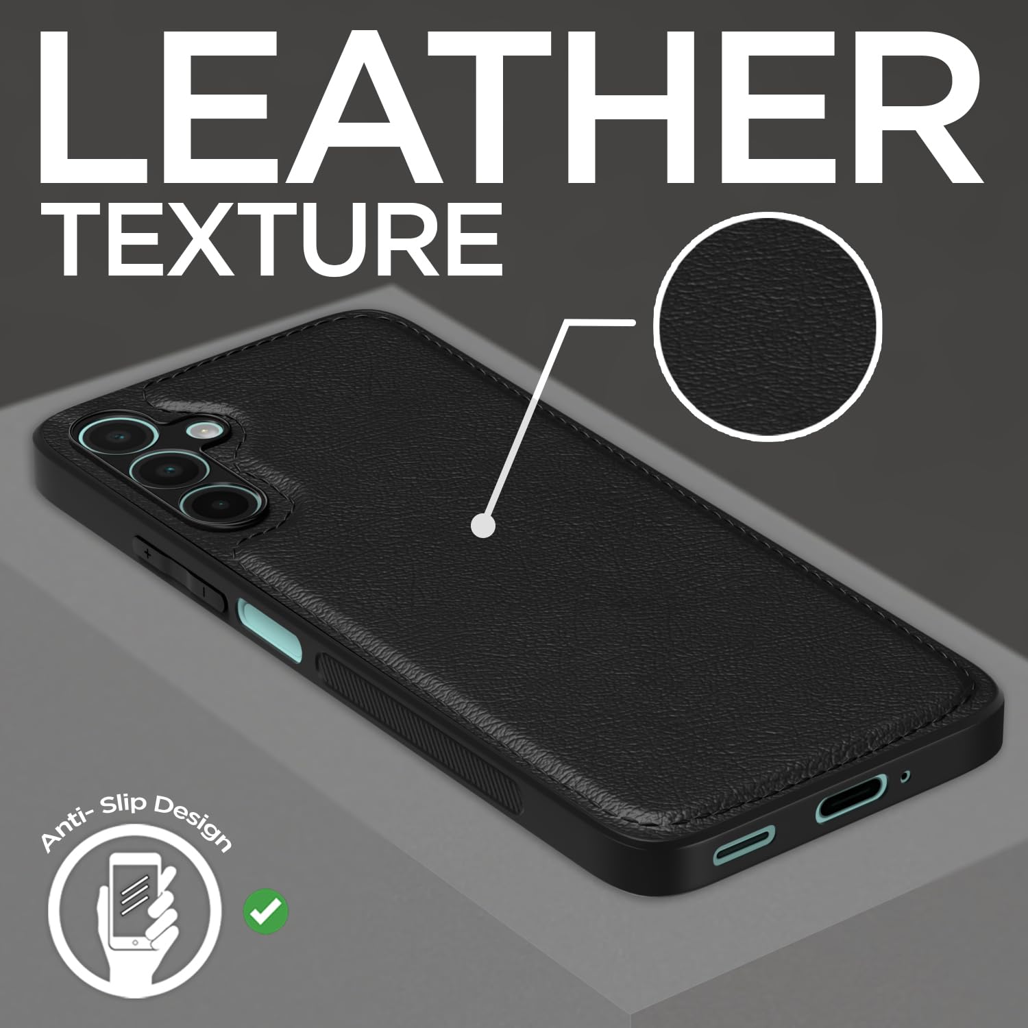 Pikkme Samsung Galaxy A16 5G Leatherback Back Case | Black