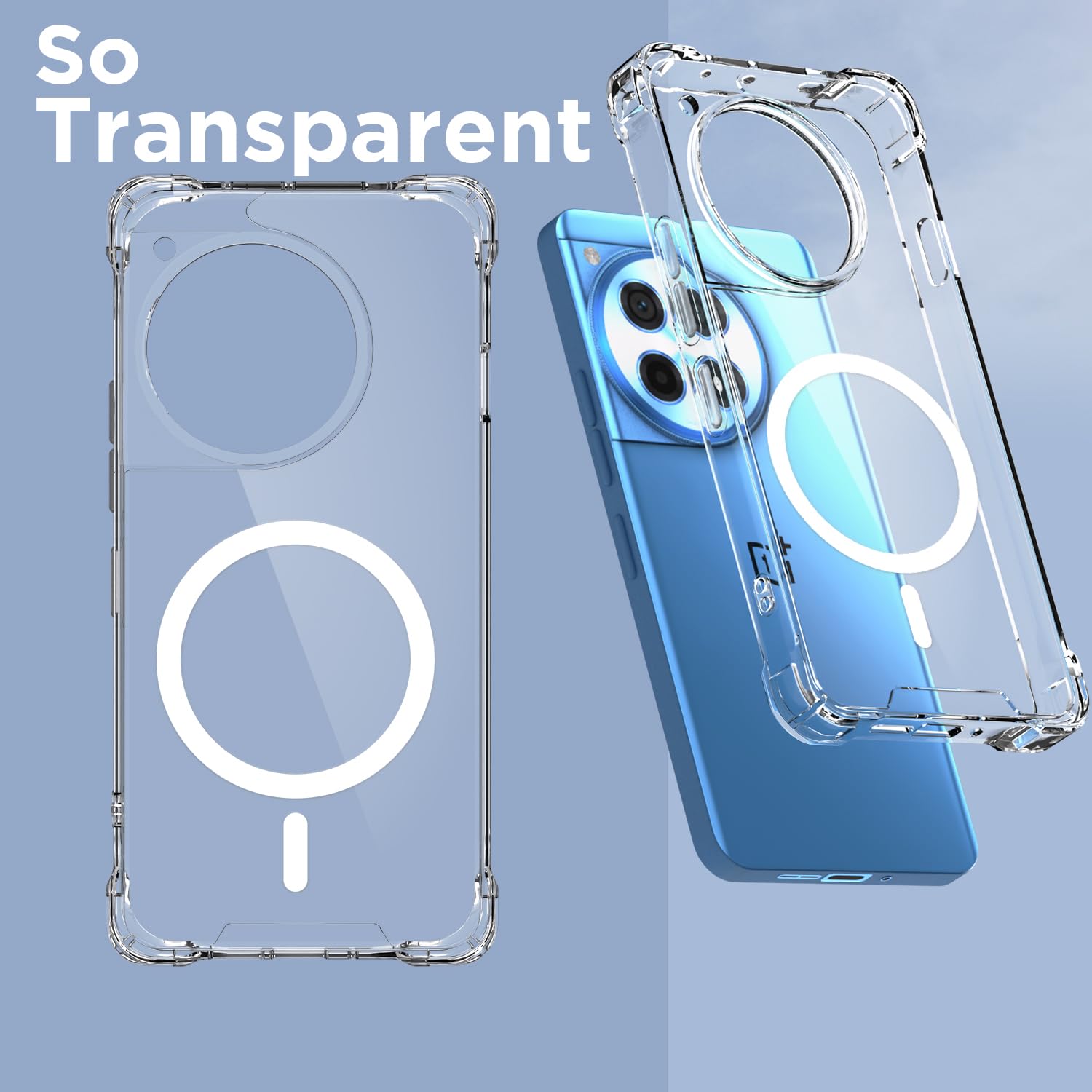 Pikkme transparent mag-safe back cover for OnePlus 12R 5G – photo 2
