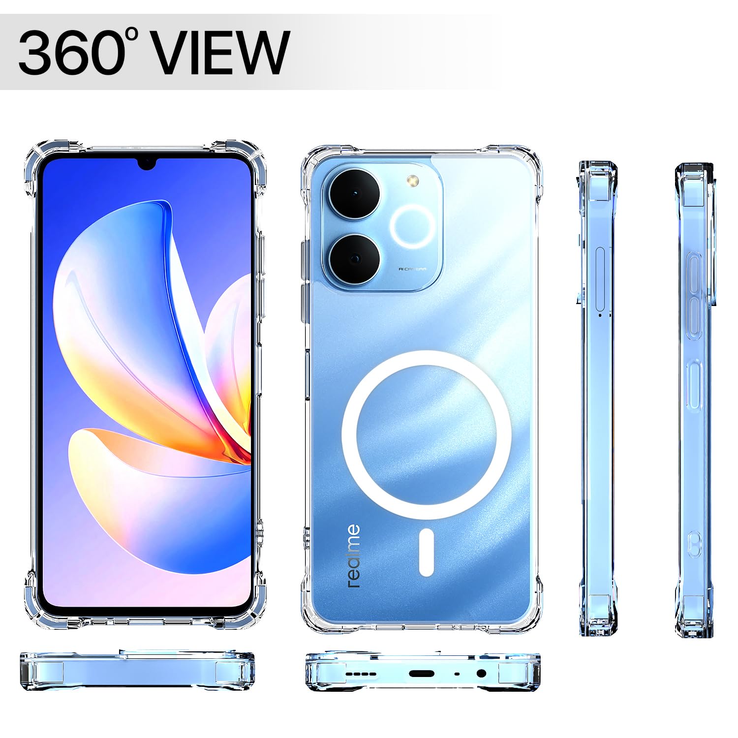 Realme Narzo 80 Lite 4G/C71 5G MagSafe phone cover in transparent mag-safe by Pikkme – photo 7