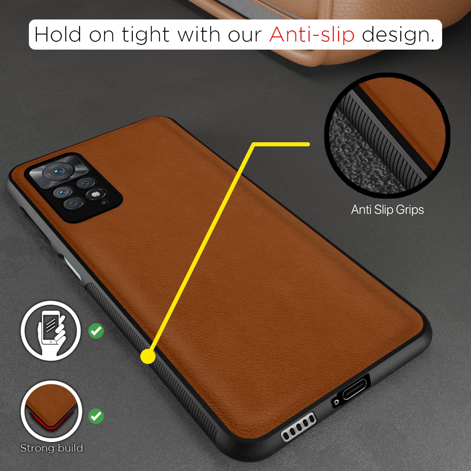 Pikkme camel Leather mobile cover for Redmi Note 11 Pro/Note 11 Pro Plus 5G – photo 2