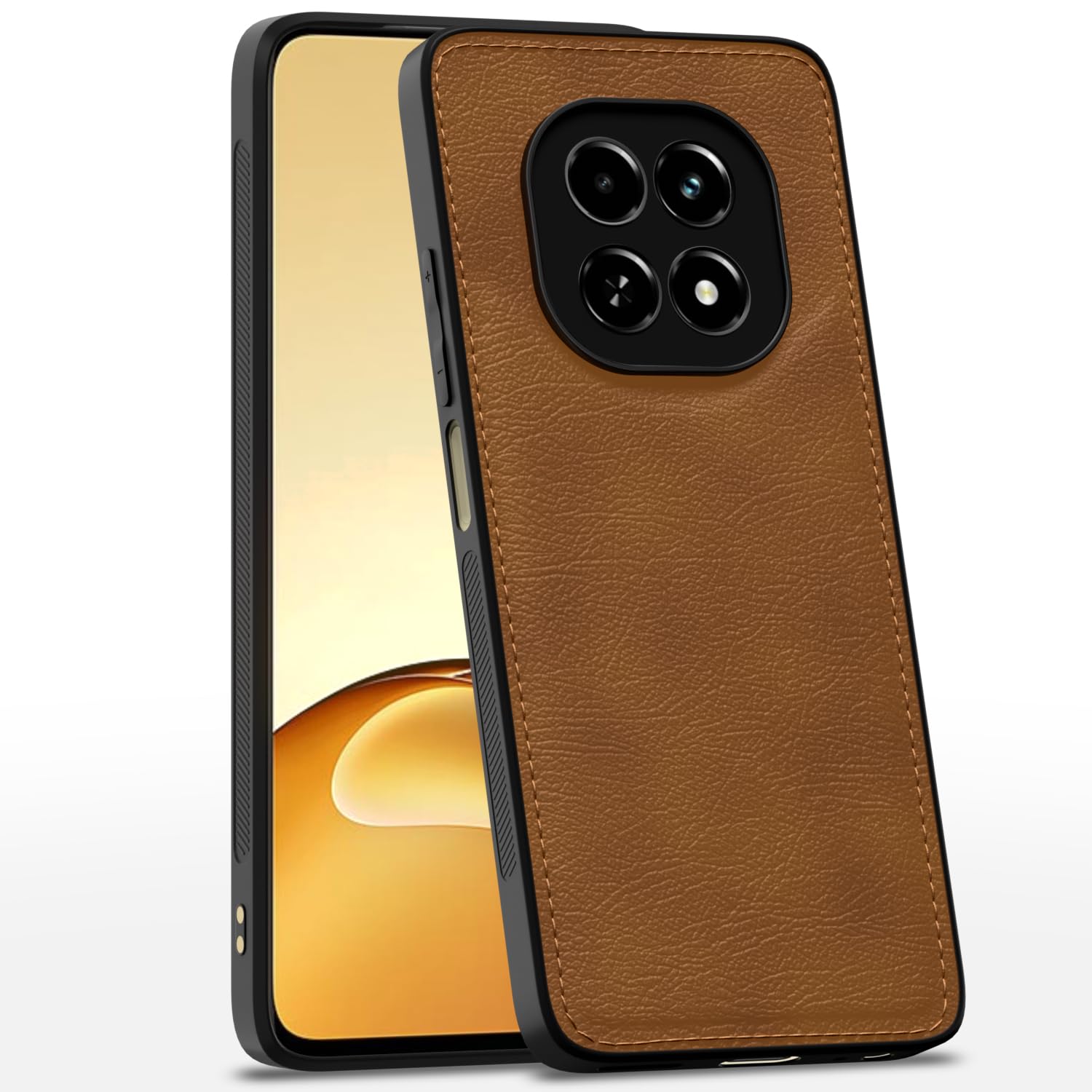 Realme C63 5G LeatherBack Back Cover – Brown