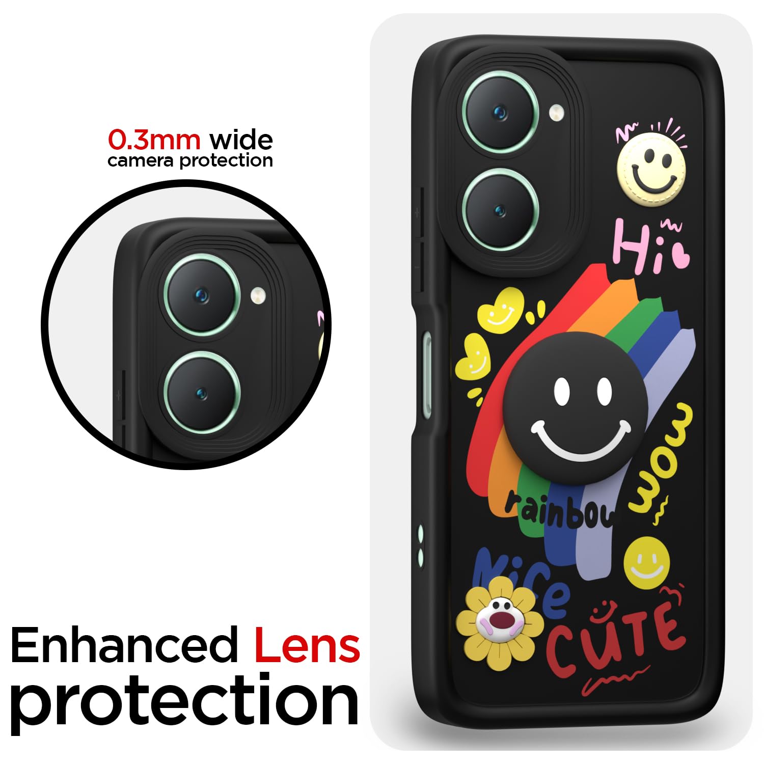Pikkme black phone cover for iQOO Z9 Lite 5G/Vivo T3 Lite 5G/Vivo Y18/Y18e/Y03 – photo 5