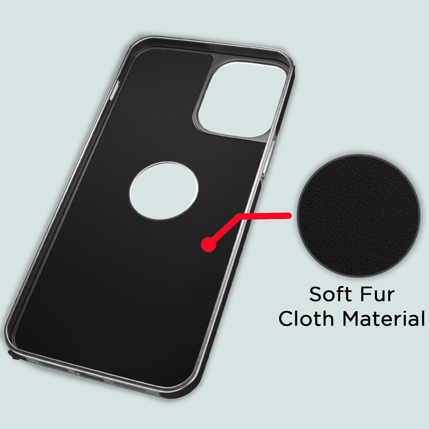 Pikkme iPhone 11 Pro Max Silver Electroplated Chrome Leather Back Cover (Black)