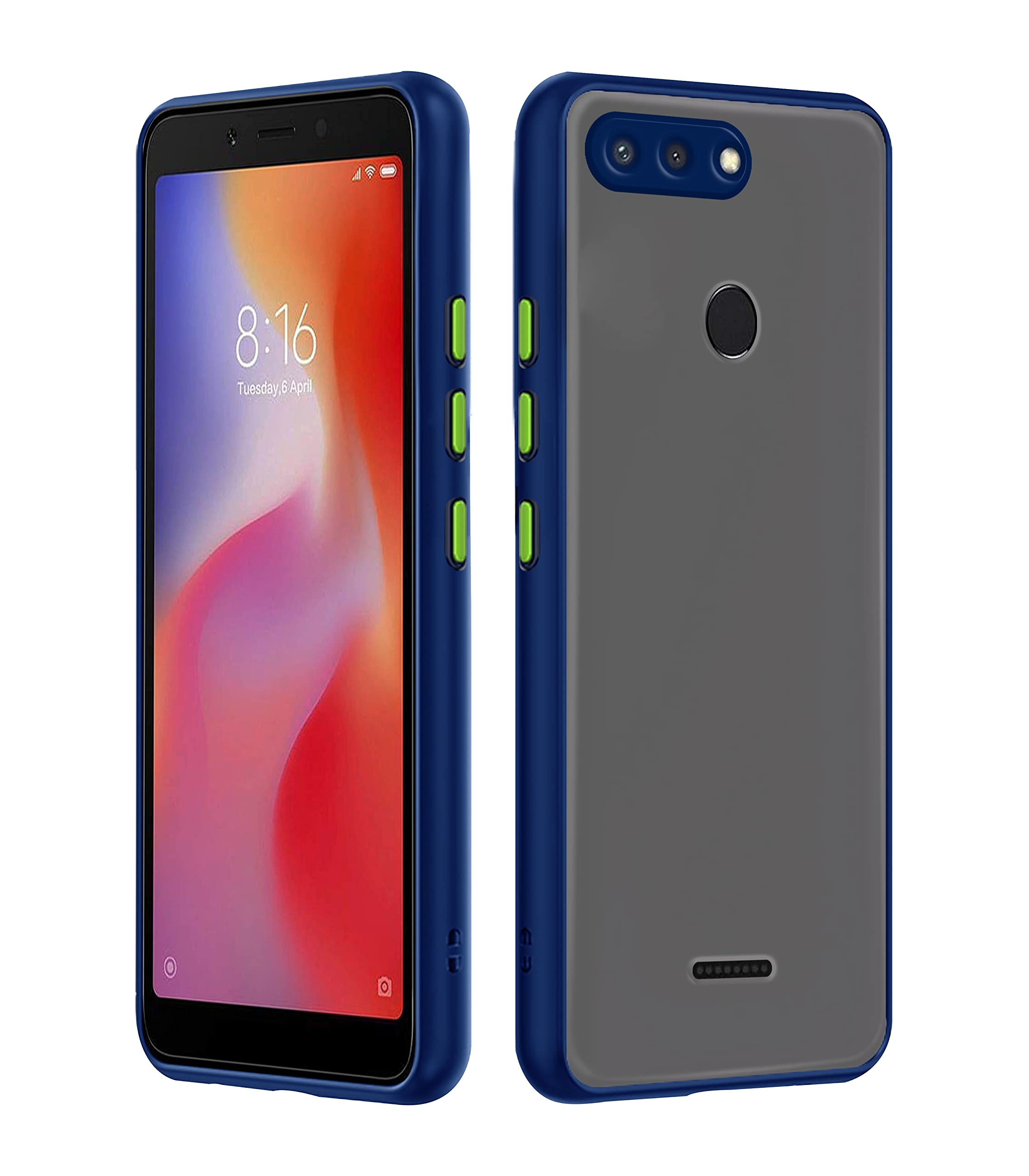 Blue Hybrid mobile cover for Redmi 6 – Pikkme