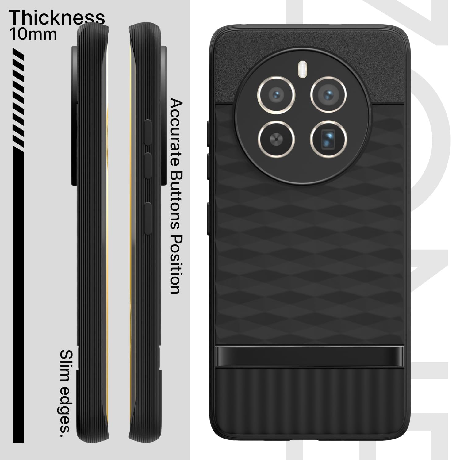 Pikkme Realme 12 Pro 5G / Realme 12 Pro Plus 5G Gencase Back Cover (Black)