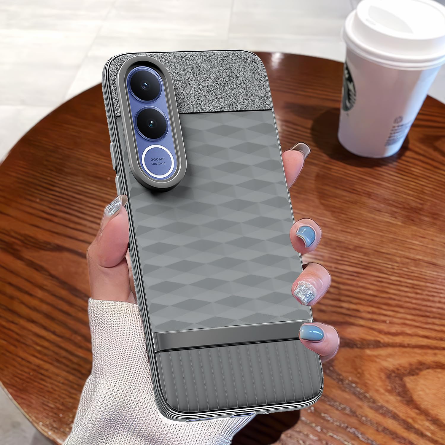 Vivo V70 FE 5G Silicone mobile back cover in grey by Pikkme – photo 7