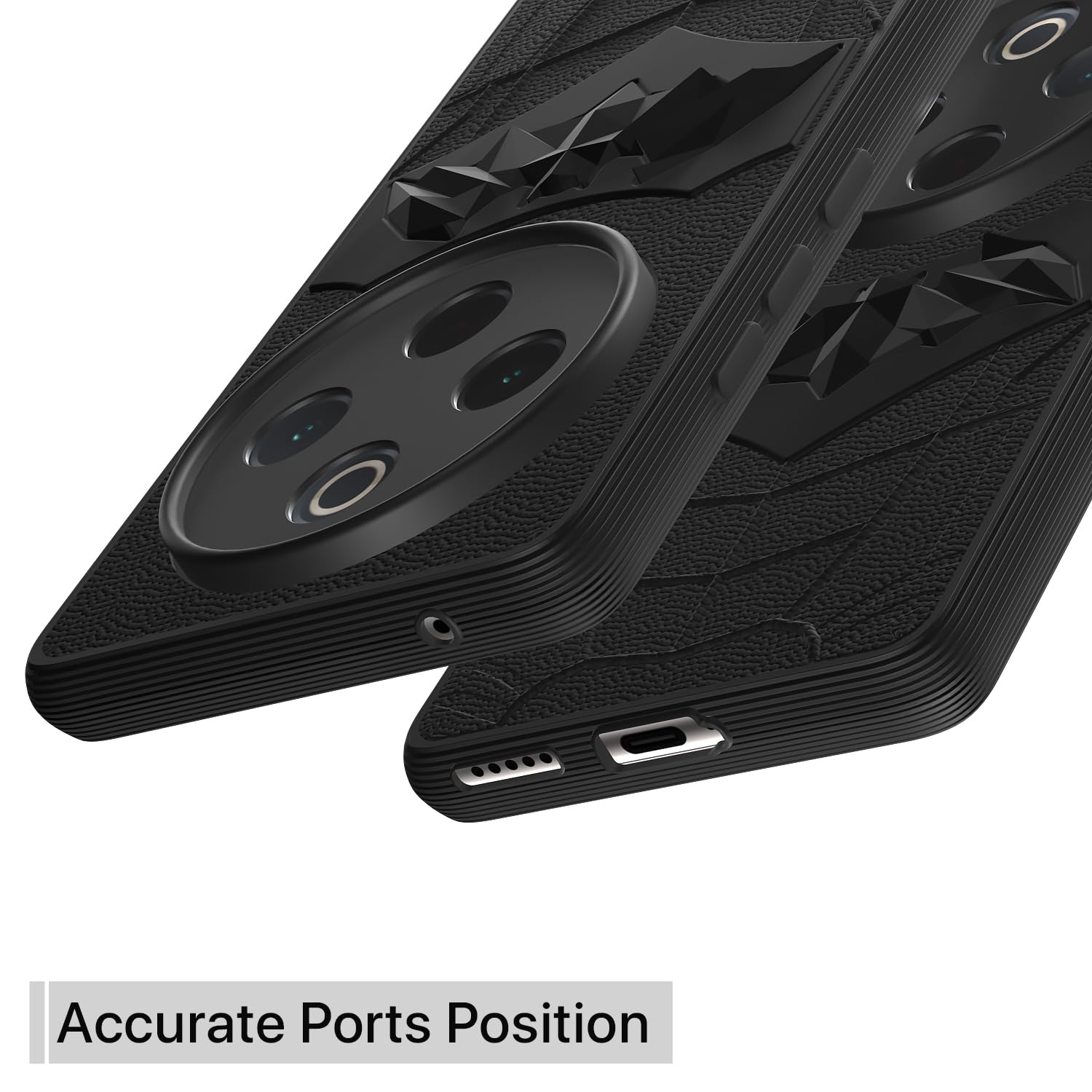 Pikkme Vivo T4 5G / iQoo Z10 5G Shockproof Stylish Cartoon Back Cover (Black)