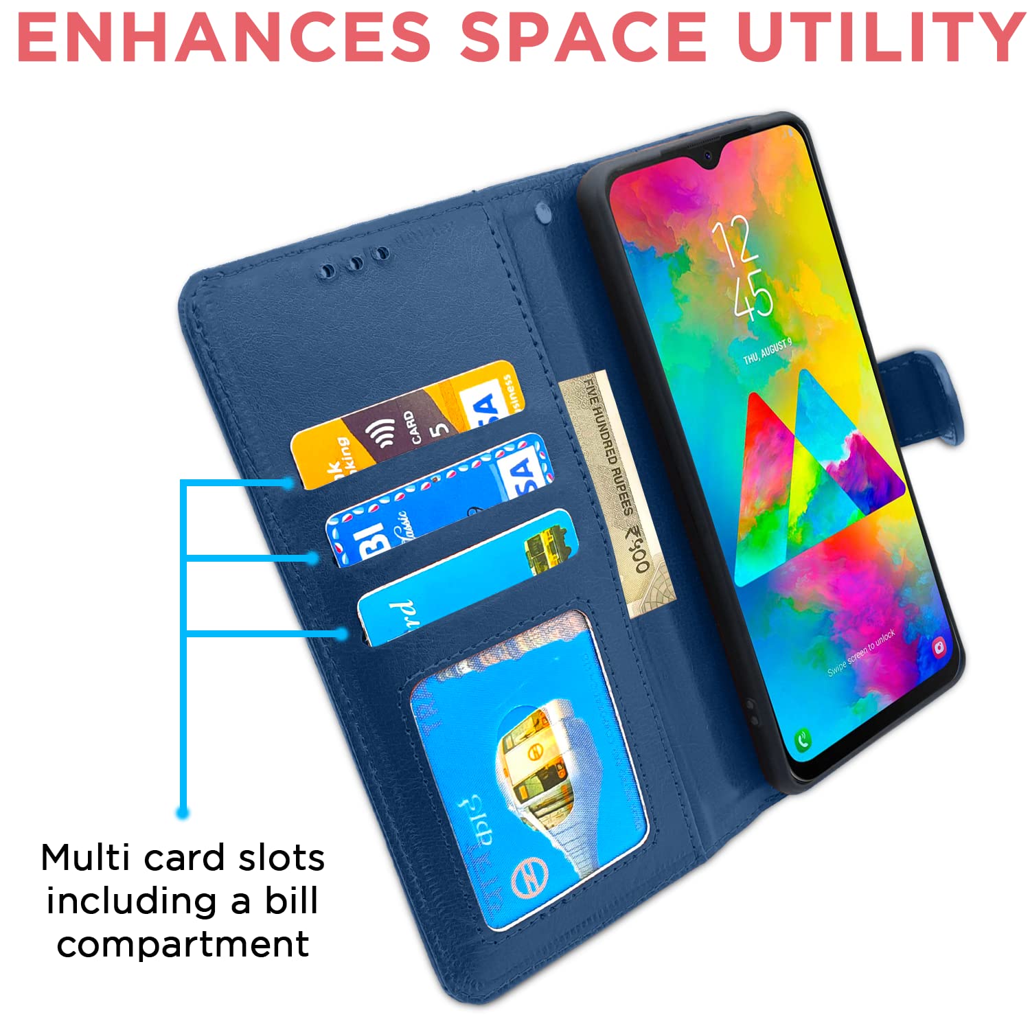 Pikkme blue Wallet flip cover for Samsung M20 – photo 3