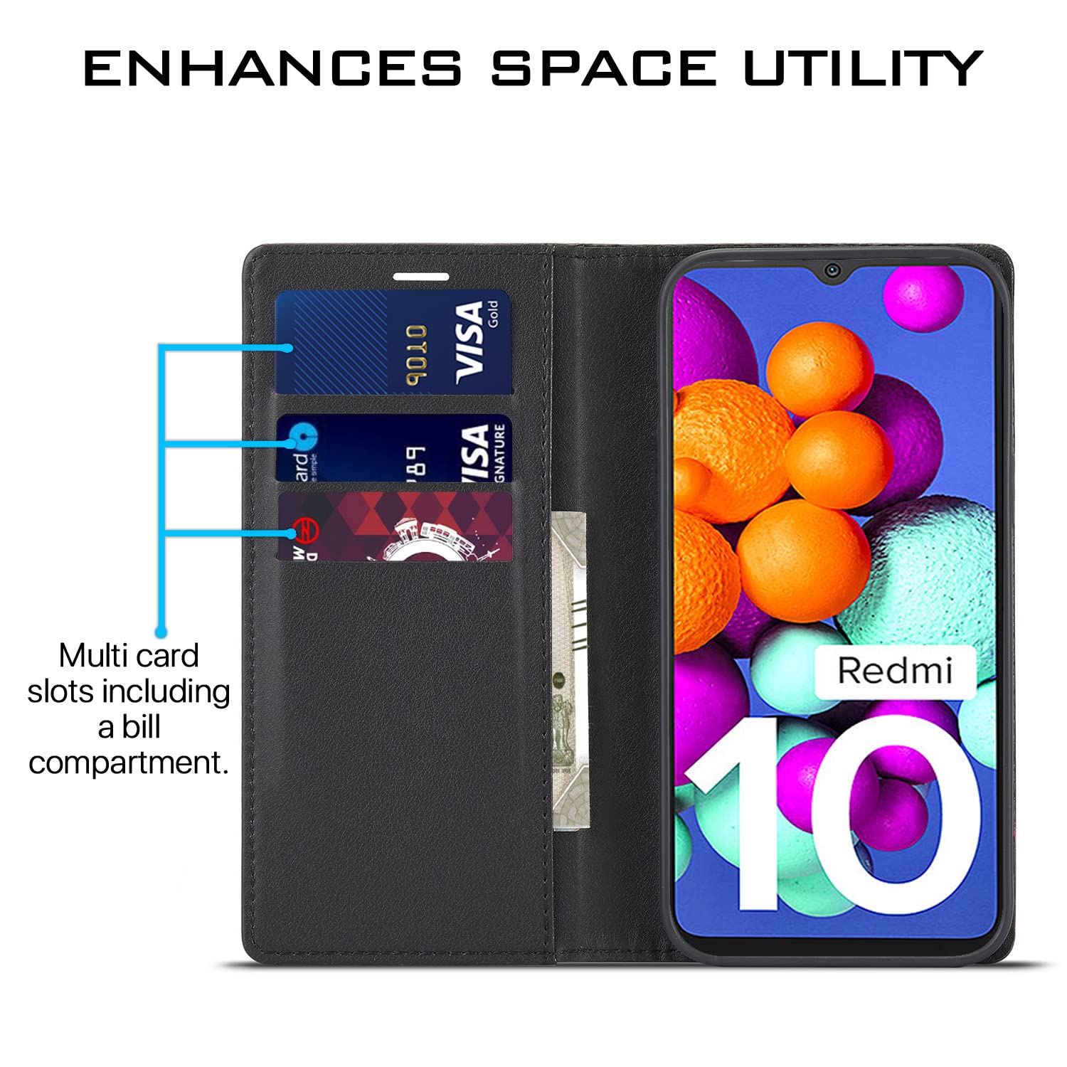 Pikkme black flip case for Redmi 10/10 Power – photo 3