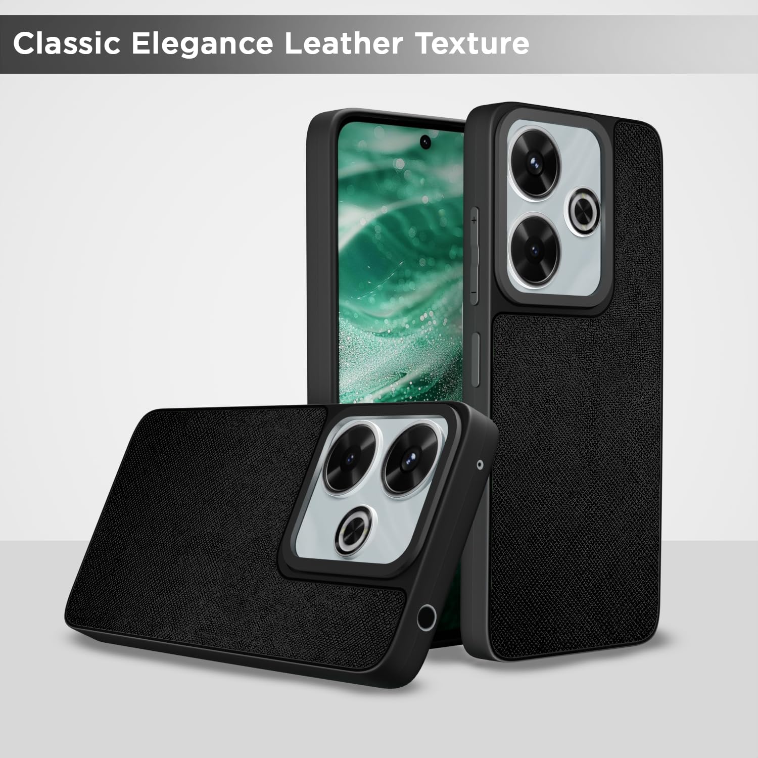 Pikkme Redmi 13 5G / Poco M6 Plus 5G Indian Leather Back Cover (Black)