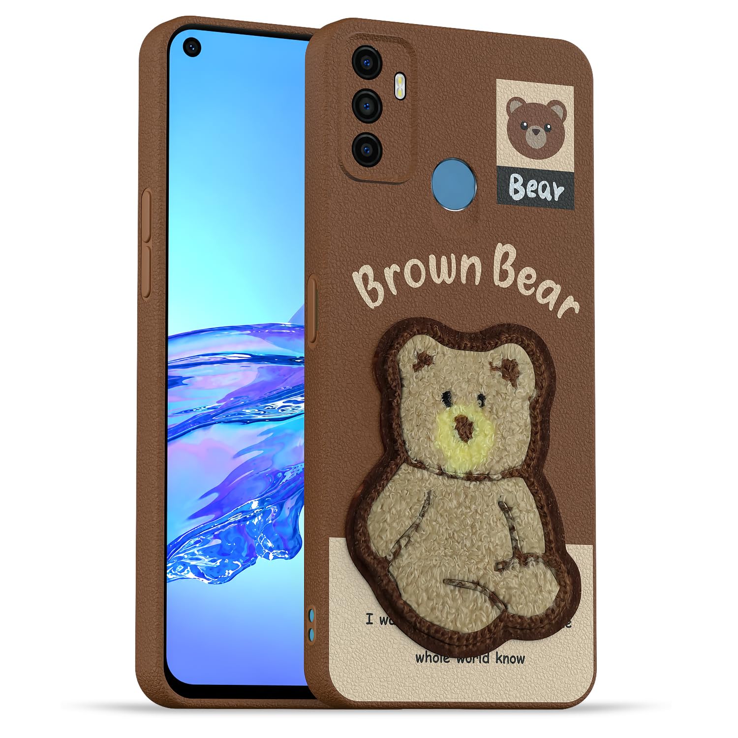 Pikkme Oppo A53 4G Plush Patch brown mobile cover