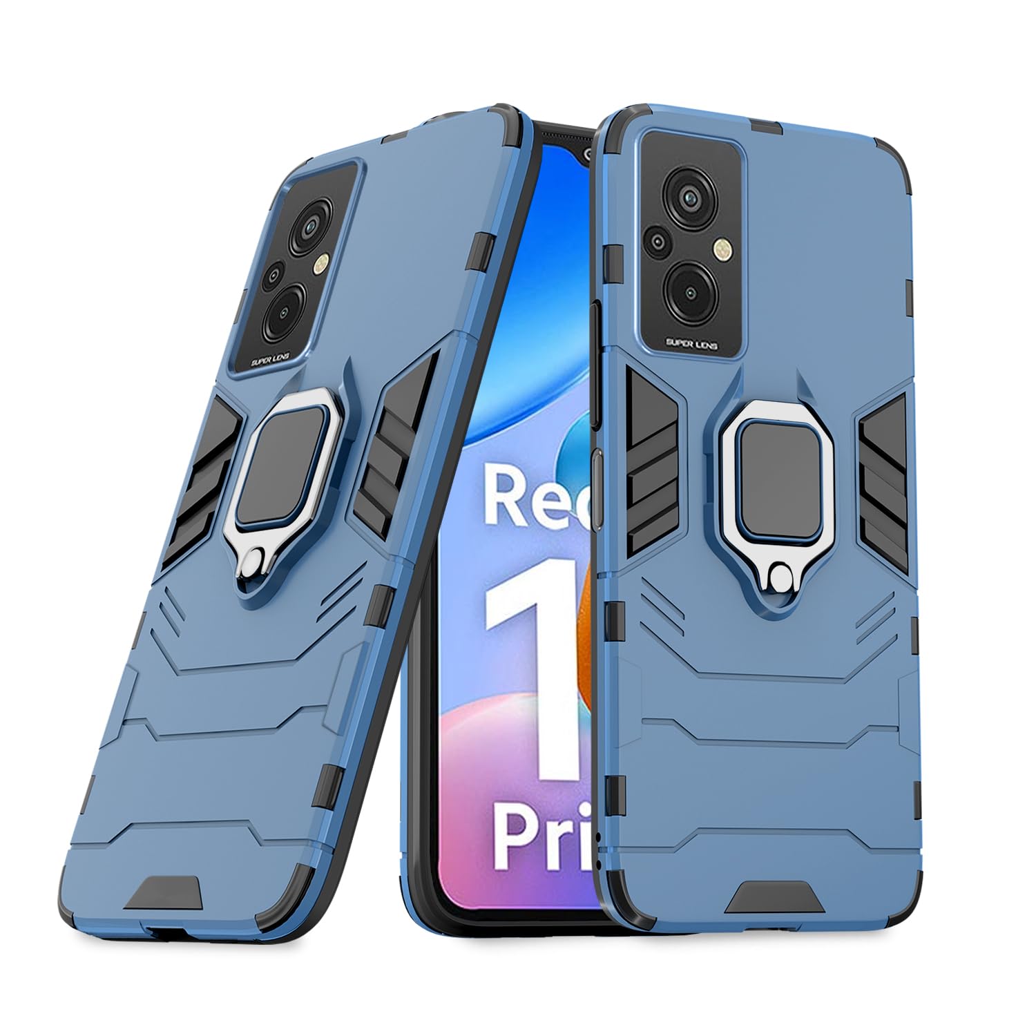 Pikkme Redmi 11 Prime 4G D5 Tough Armor Back Cover | Blue