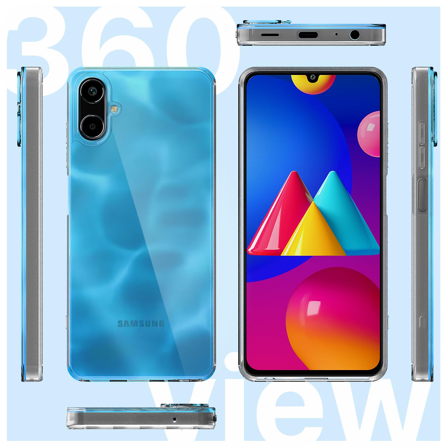 Pikkme Samsung Galaxy F06 5G Crystal Clear Hard Back PC + TPU Back Cover (Transparent)