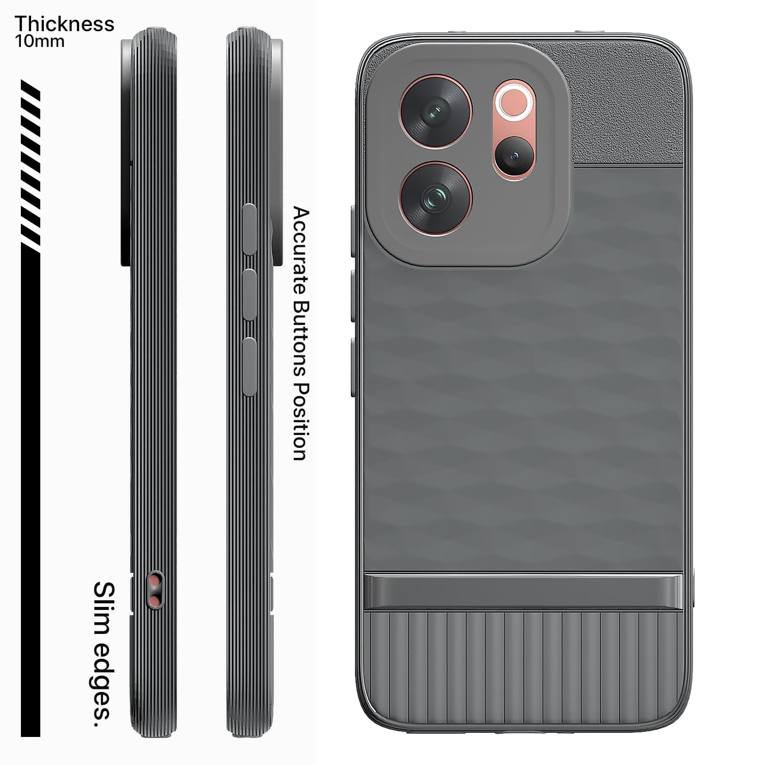 Pikkme grey Silicone mobile back cover for Vivo V70 5G – photo 3