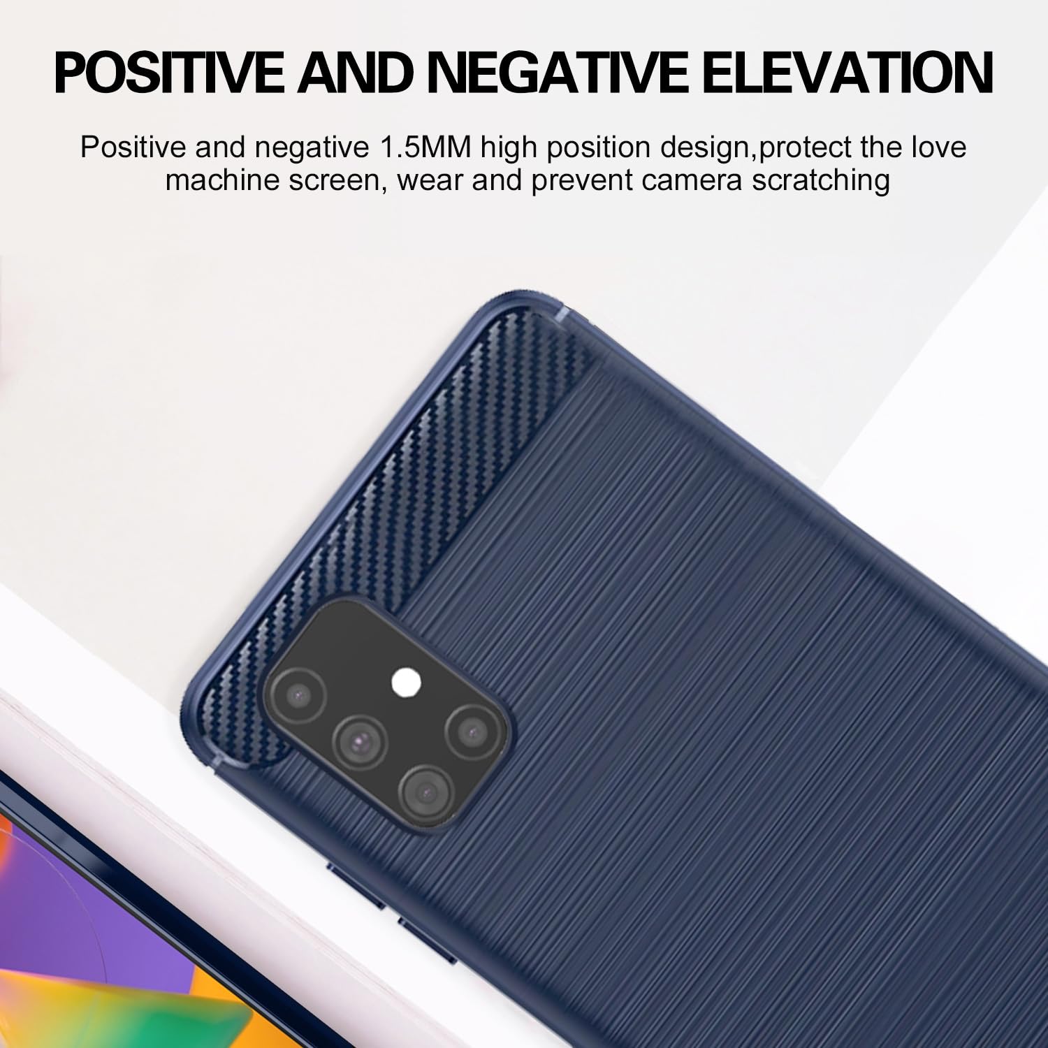 Pikkme Samsung Galaxy M31s Hybrid Carbon Fiber Back Cover | Blue