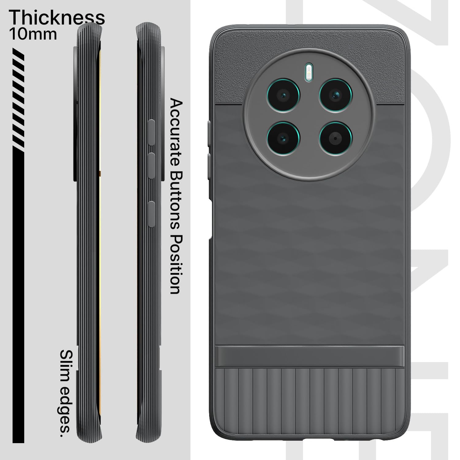 Pikkme Realme 12 Plus 5G / P1 5G / Narzo 70 5G / 70 Pro 5G Gencase Back Cover (Grey)