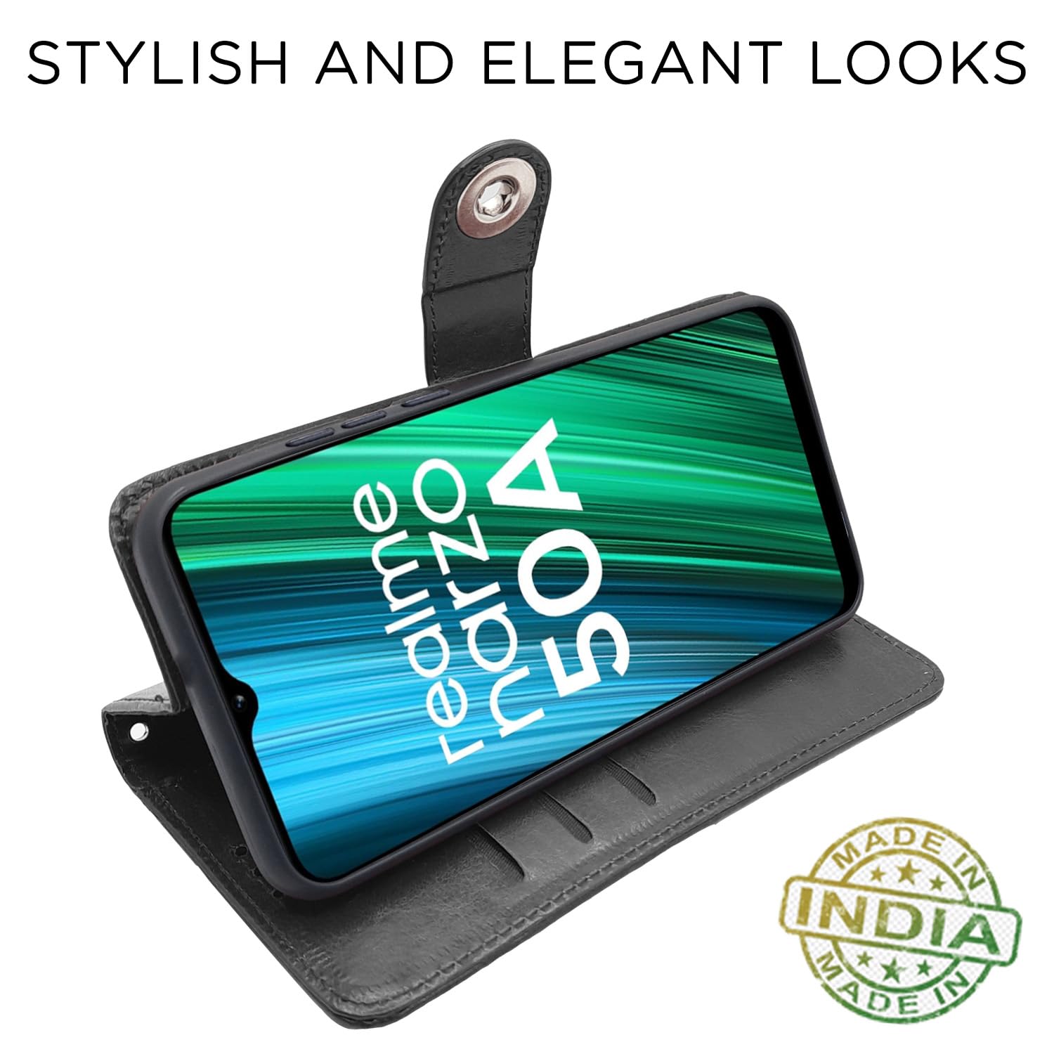 Pikkme Realme Narzo 50A black flip case – photo 5