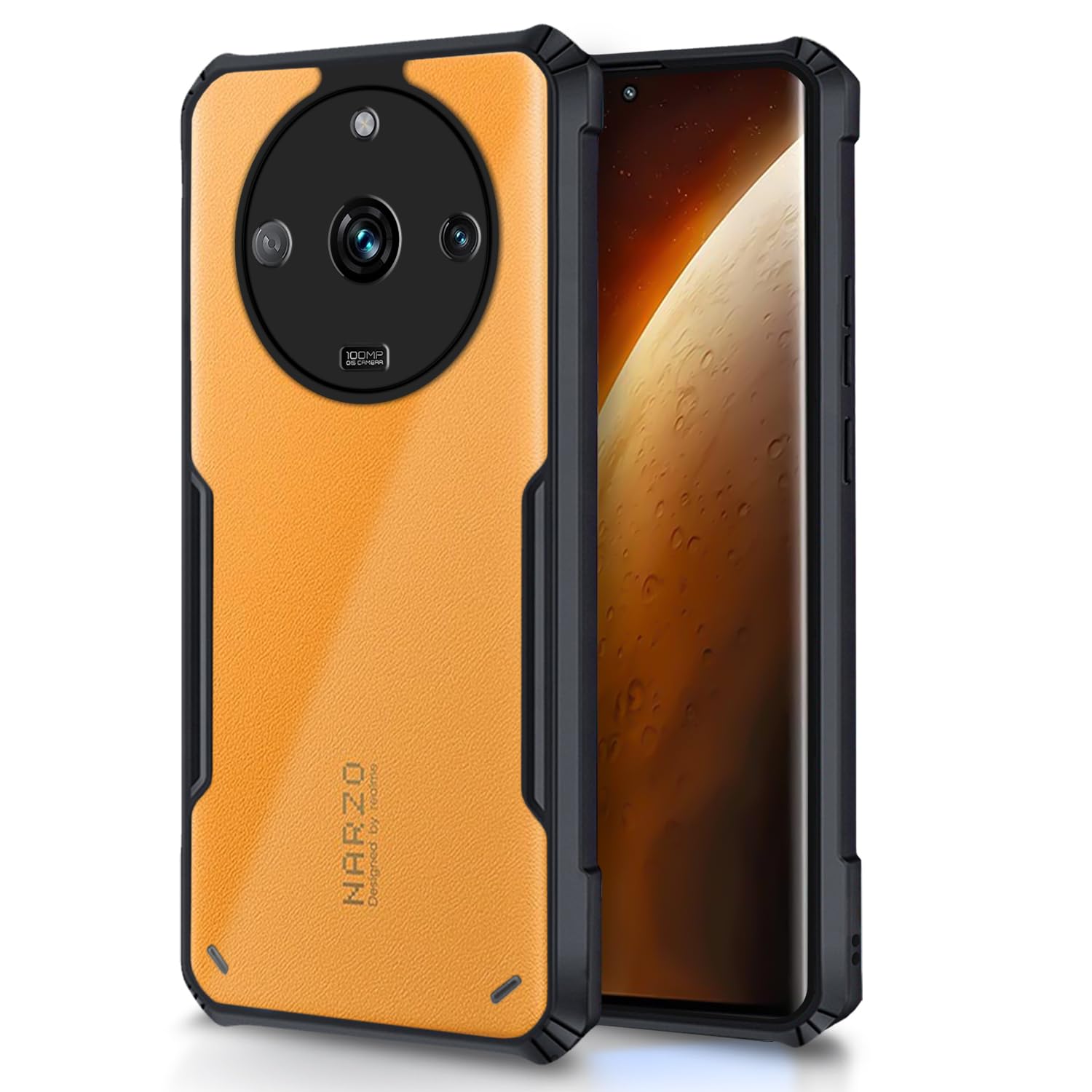 Realme Narzo 60 Pro 5G Hybrid mobile back cover in black by Pikkme