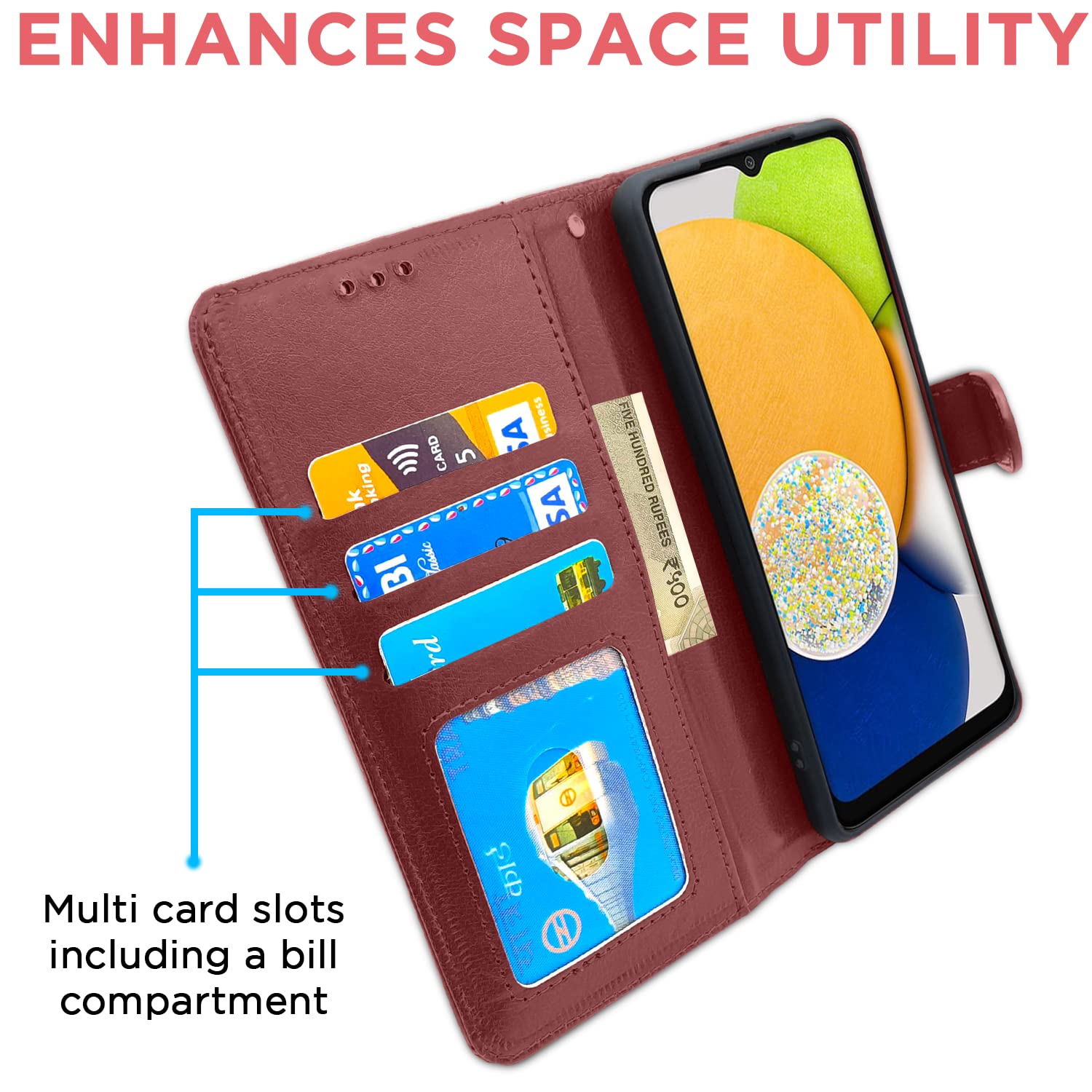 Pikkme Samsung Galaxy A03 Vintage Flip Cover Cover (Brown)