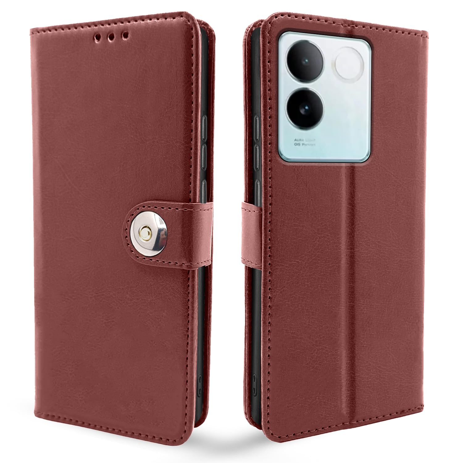 Brown Button flip cover for Vivo T2 Pro 5G – Pikkme