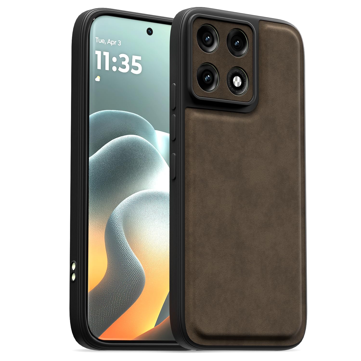 Pikkme Moto Edge 70 Pro 5G Leather coffee mobile cover