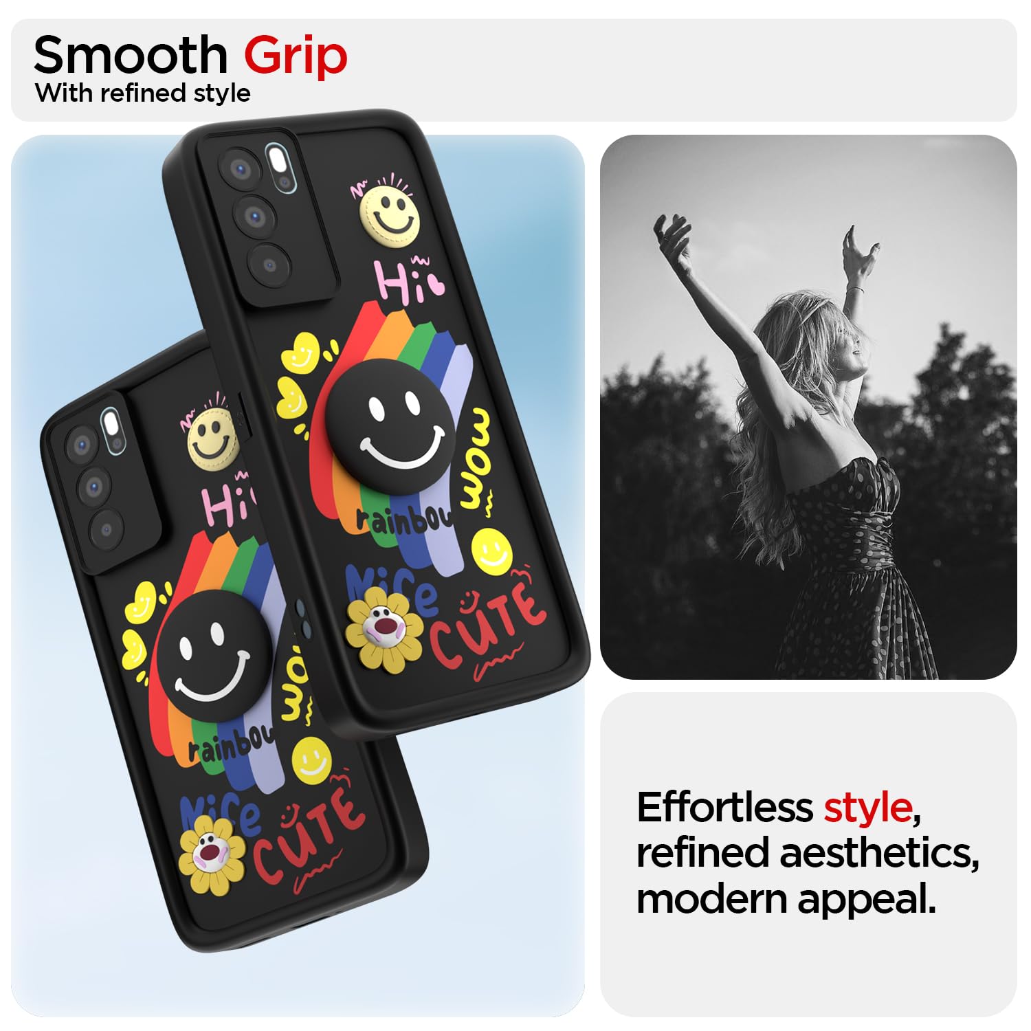 Oppo Reno 6 Pro 5G Soft Silicone phone cover in black by Pikkme – photo 2
