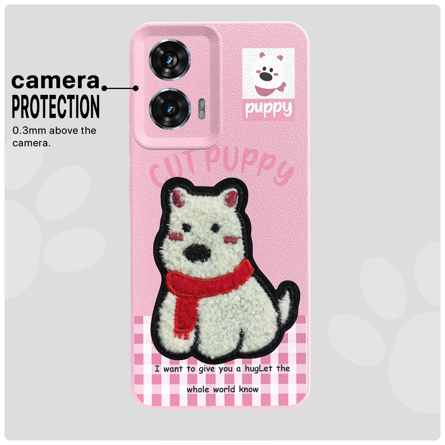 Pikkme Moto Edge 50 Fusion/G96 5G Plush Patch pink back cover – photo 6