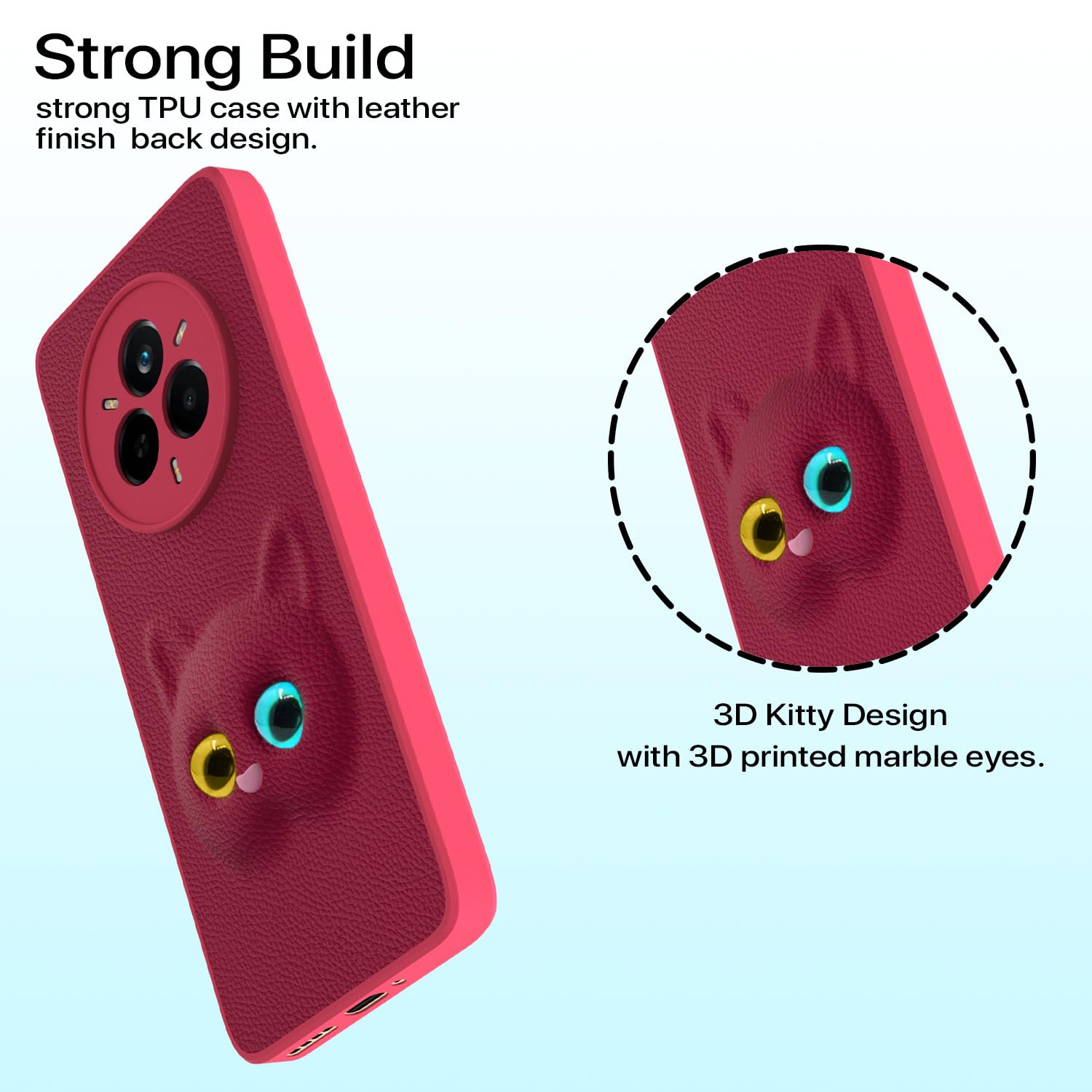 PIkkme Realme 14 Pro 5G Kitty Back Cover (Pink)