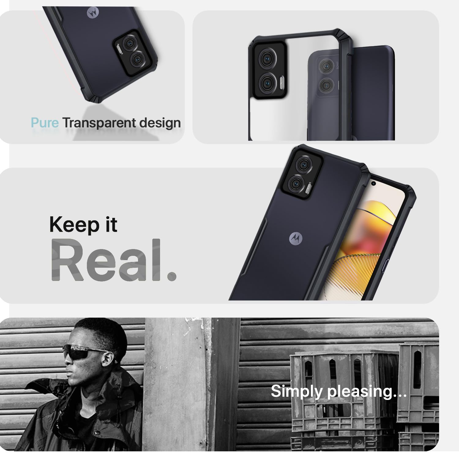 Pikkme Moto G73 5G Eagle Back Cover (Black)
