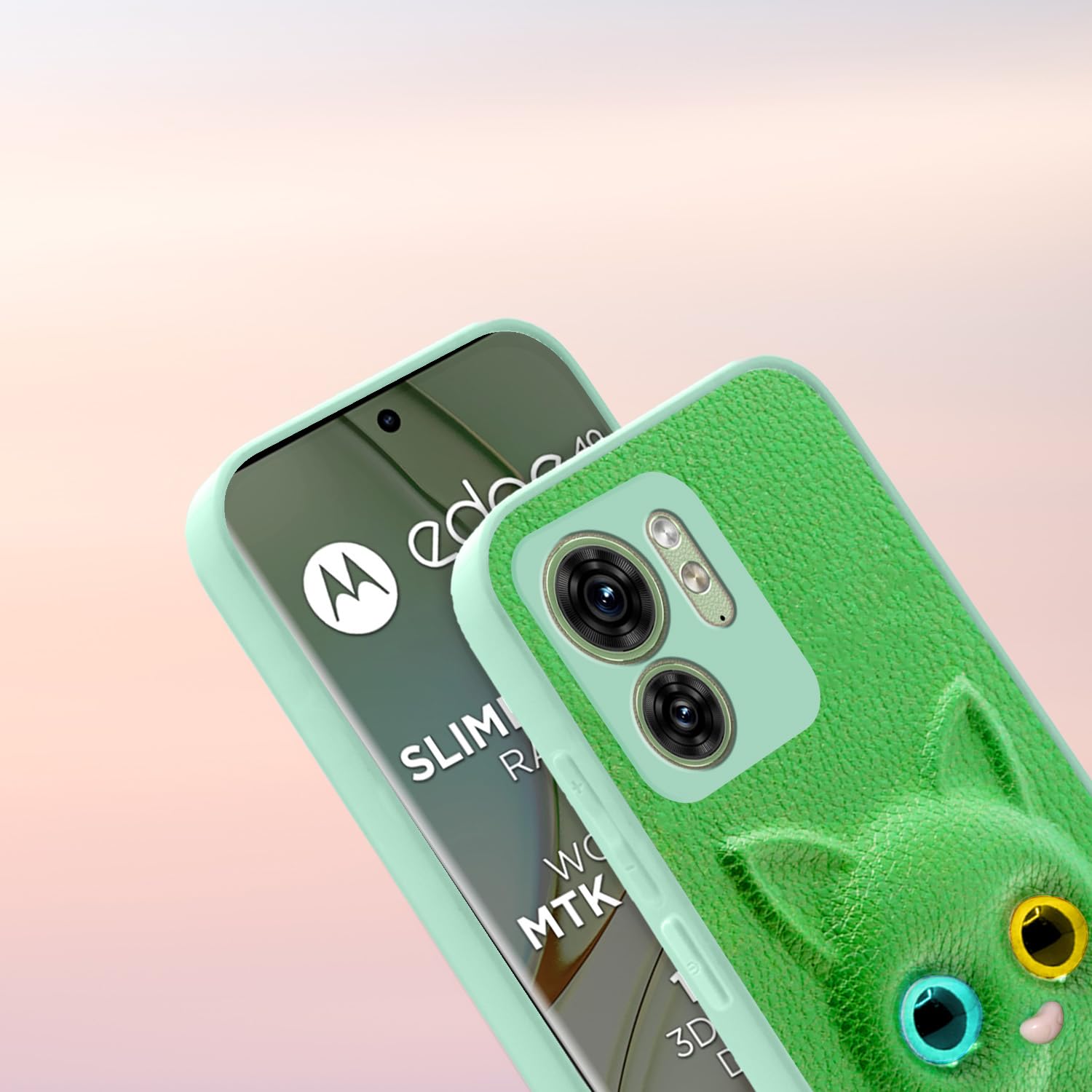 Moto Edge 40 Cat phone cover in green by Pikkme – photo 7