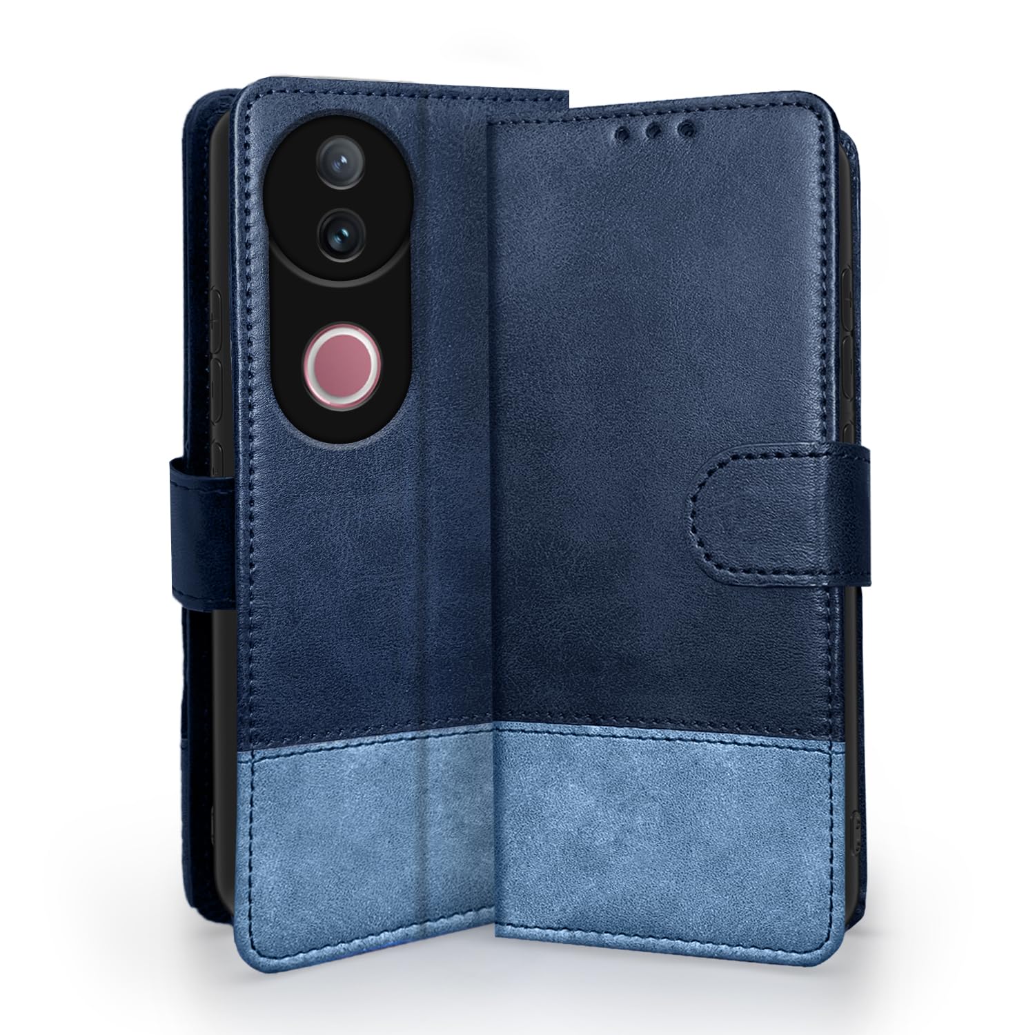 iQOO Z10R/Vivo V50/V50e/Vivo T4R 5G flip cover in navy & light blue by Pikkme