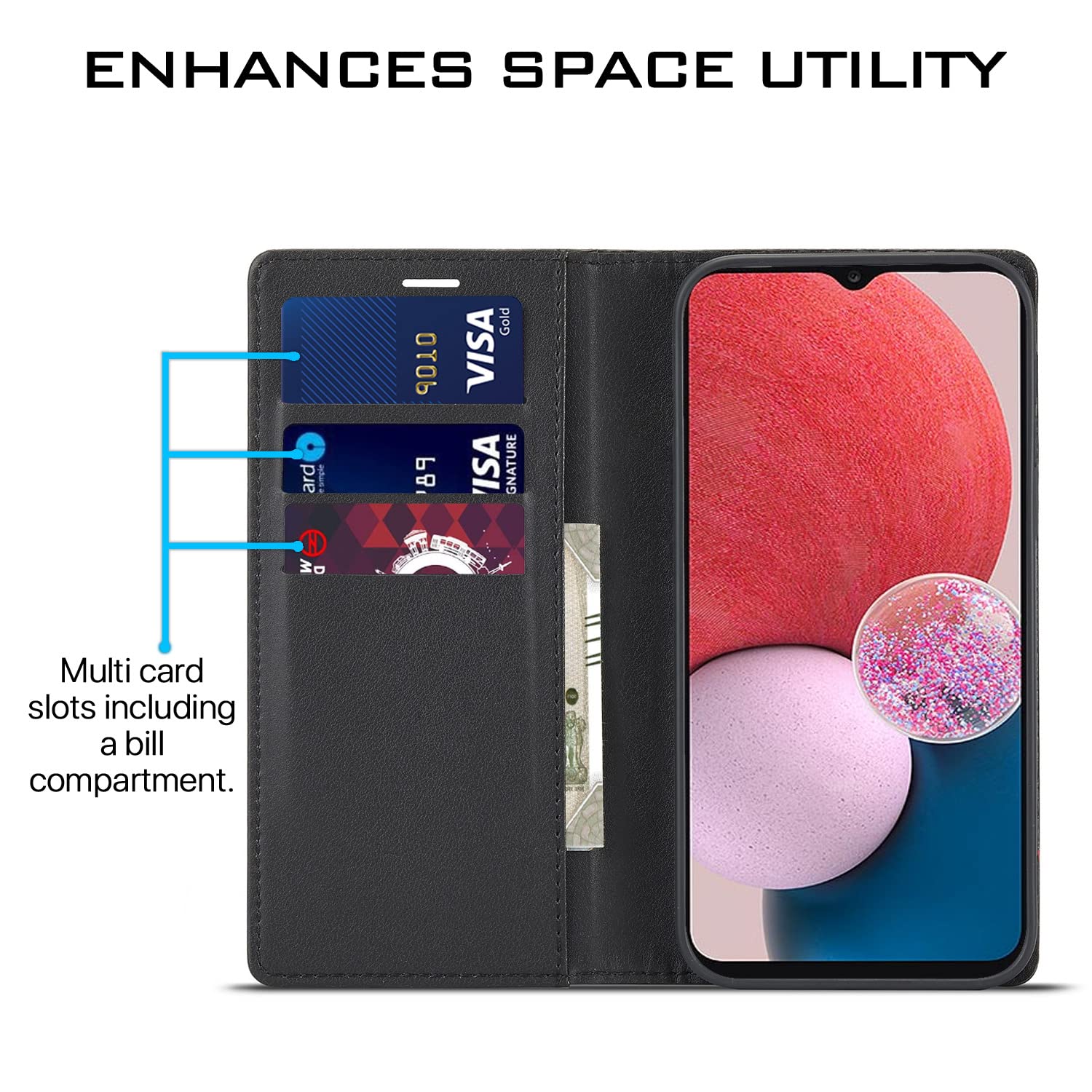 Pikkme Samsung A13 4G black flip case – photo 3