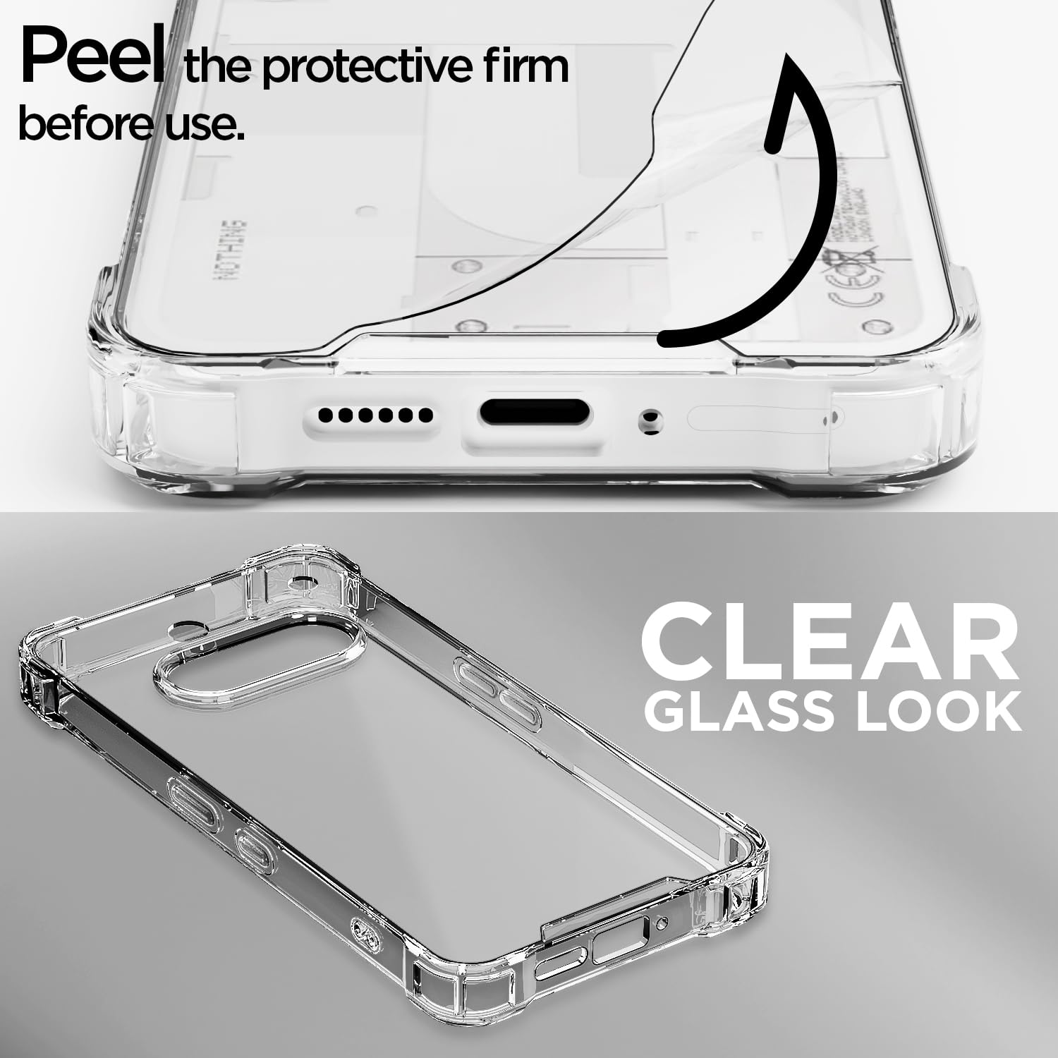 Pikkme Nothing Phone 3a 5G PC + TPU Clear Transparent Back Cover (Transparent)