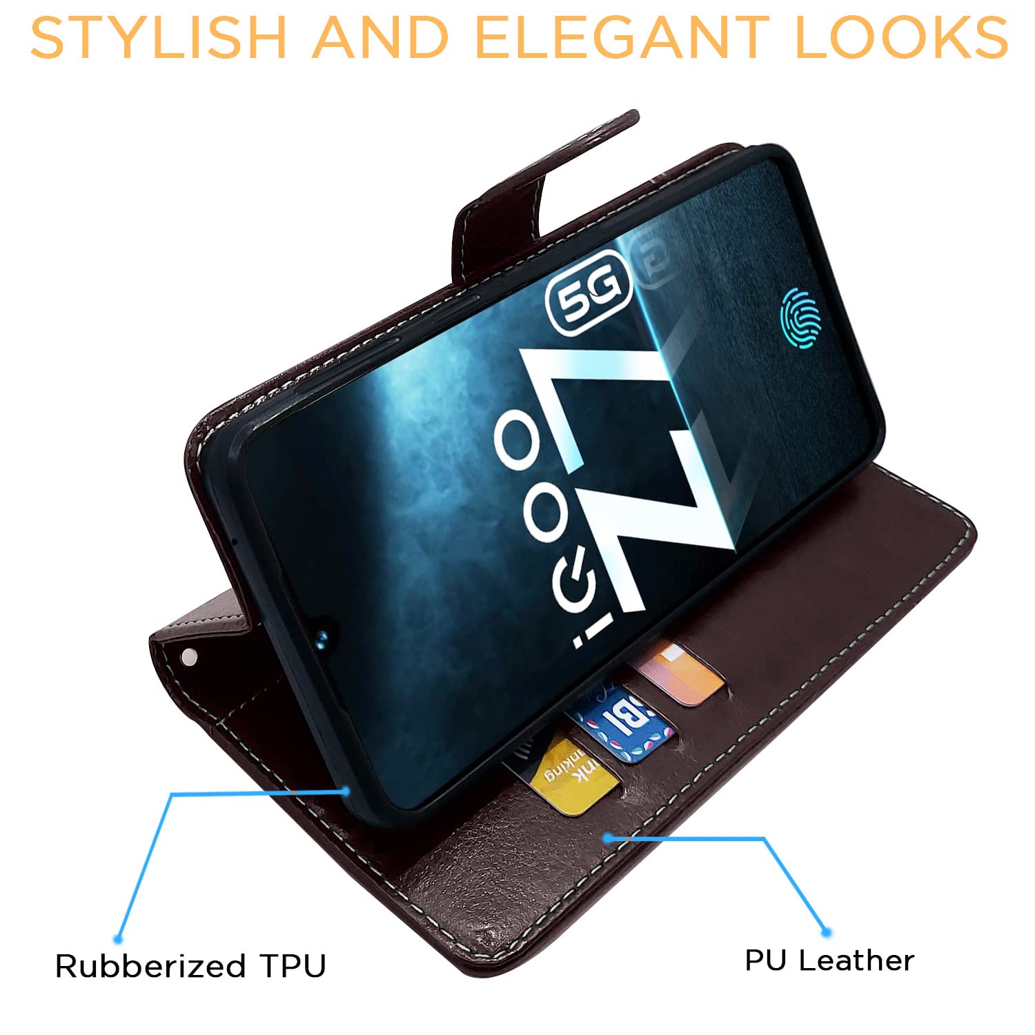 iQOO Z7/Z7s 5G Magnetic flip cover in coffee & brown by Pikkme – photo 5