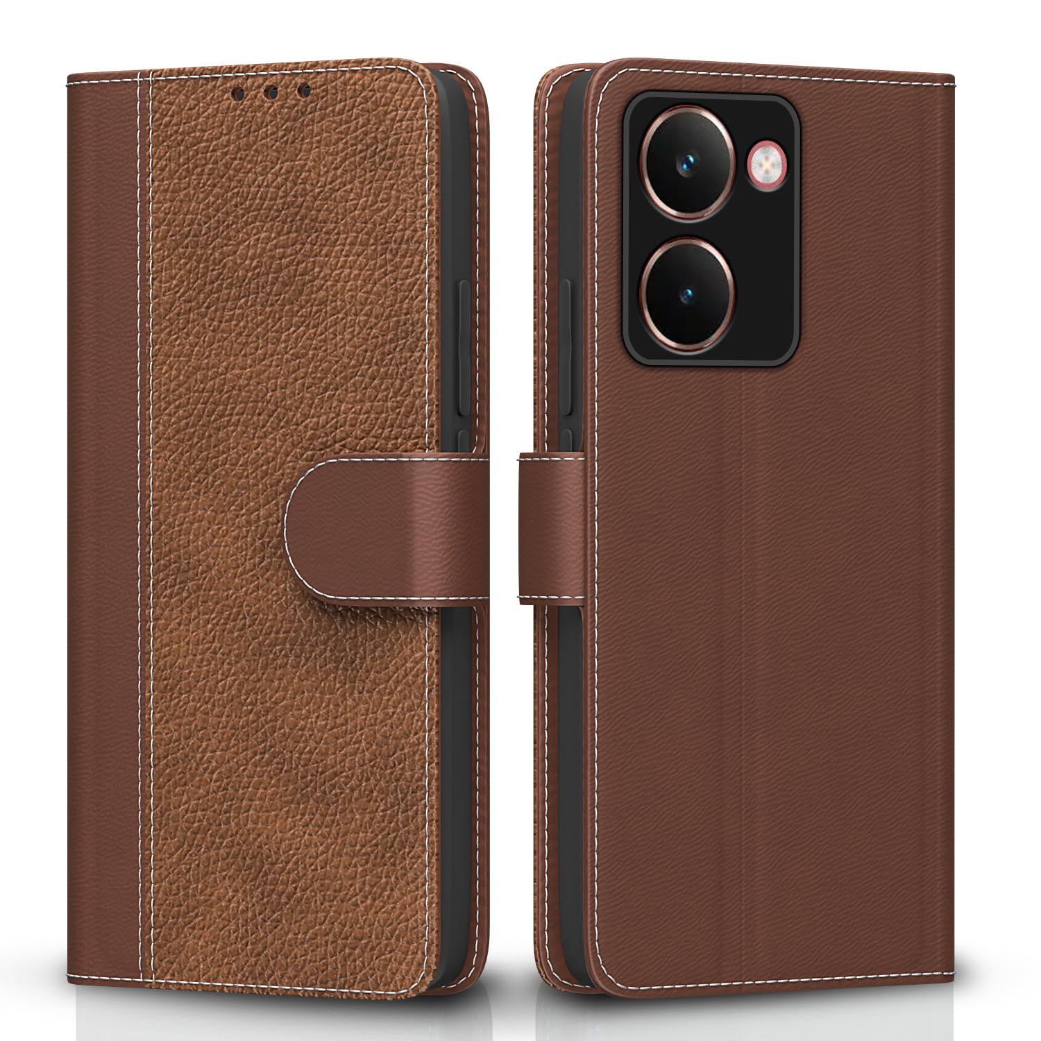 Pikkme Realme P3 Ultra 5G Contrast Flip Cover - Tan