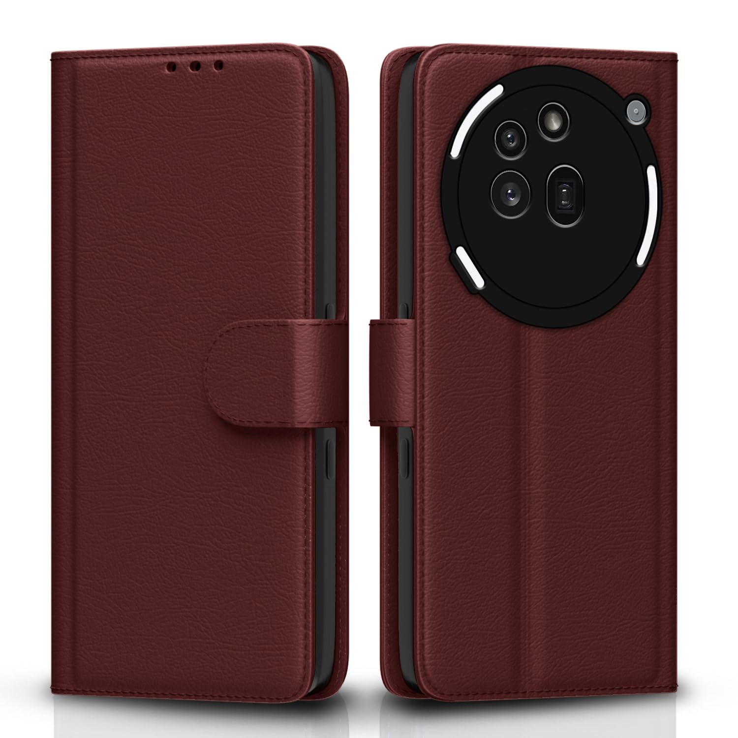 Nothing Phone 3a Pro 5G Wallet flip cover in brown by Pikkme