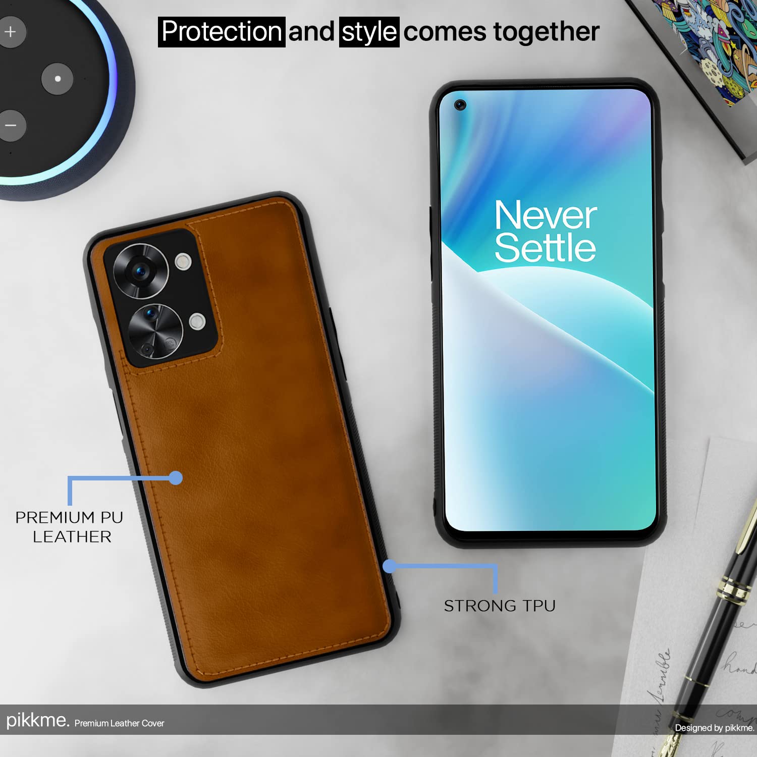 Pikkme OnePlus Nord 2T 5G Leatherback Back Case | Brown