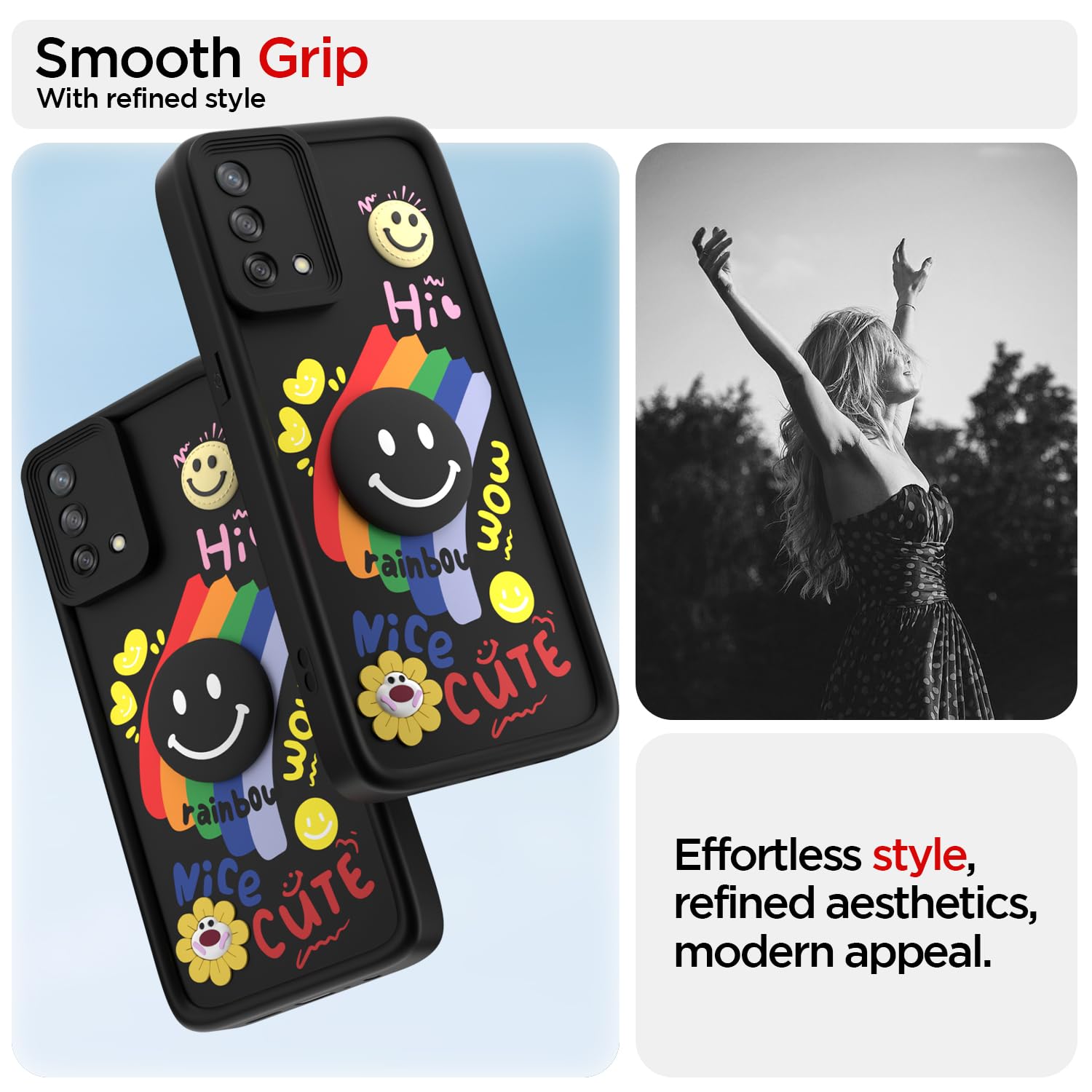 Oppo F19/F19s mobile back cover in black by Pikkme – photo 2