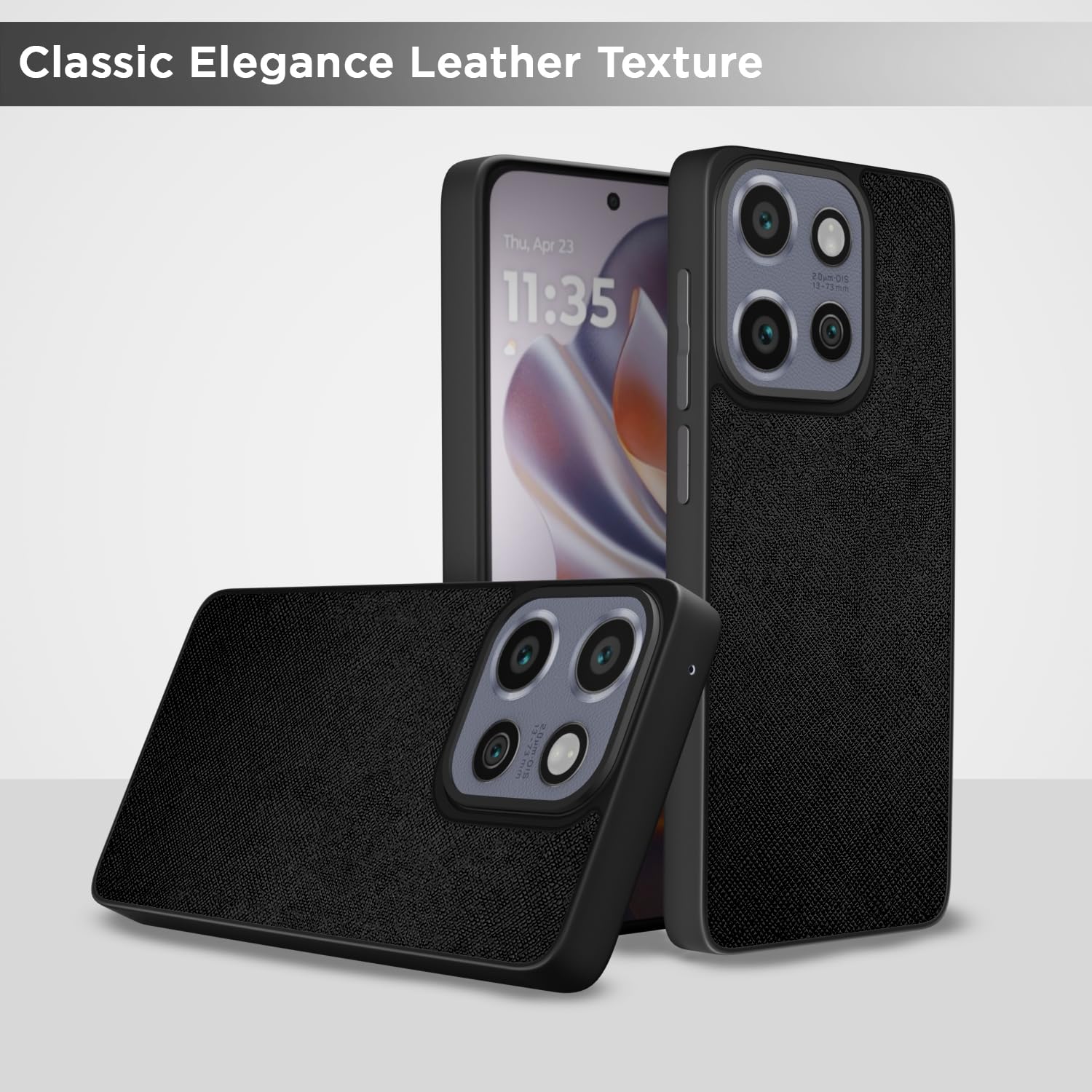 Black Leatherback mobile back cover for Moto Edge 50 Neo 5G – Pikkme – photo 6