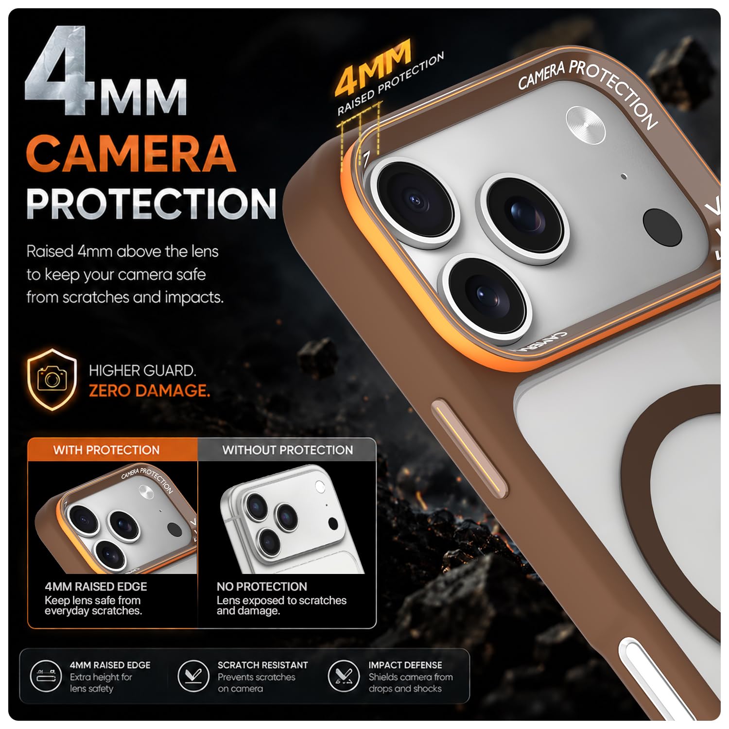 iPhone 17 Pro Max MagSafe mobile back cover in brown mag-safe by Pikkme – photo 4