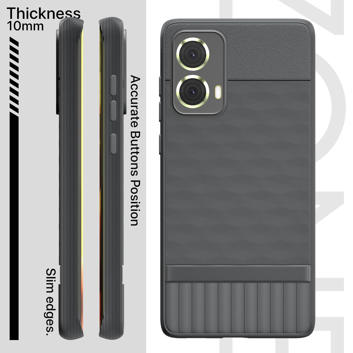 Pikkme Motorola Moto G85 5G Gencase Back Cover (Grey)