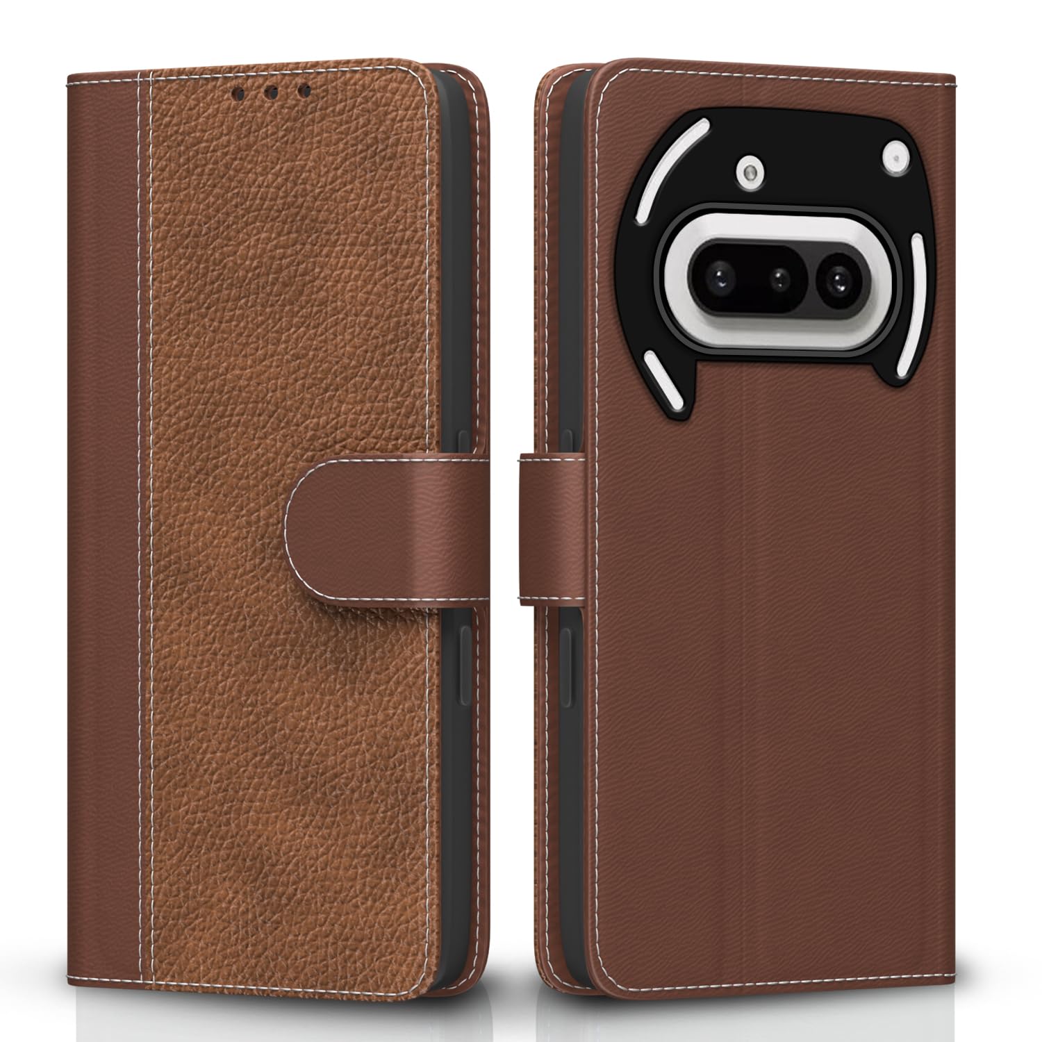 Pikkme Nothing Phone 3a 5G Vintage Flip Cover (Tan)