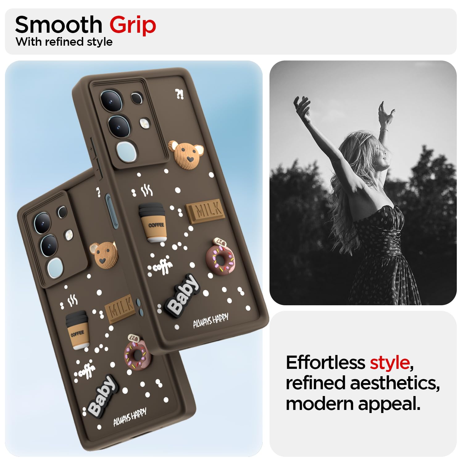 Pikkme brown mobile cover for Vivo T4x/iQOO Z10x/Y31 Pro 5G – photo 2