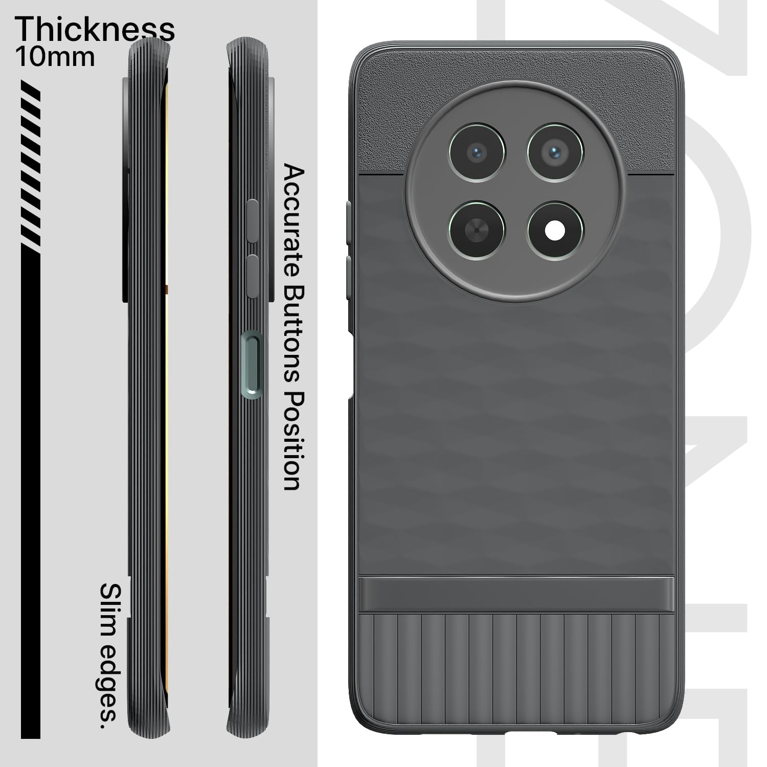 Pikkme Realme Narzo 70x 5G / N65 / Realme 13/12 / 12X 5G / C65 Gencase Back Cover (Grey)