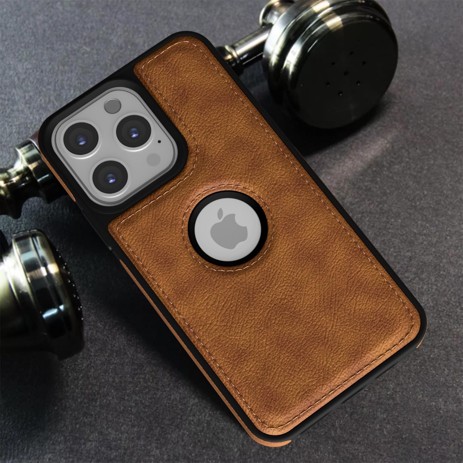 Pikkme iPhone 13 Pro Flexible Pu Leather Back Case (Brown)