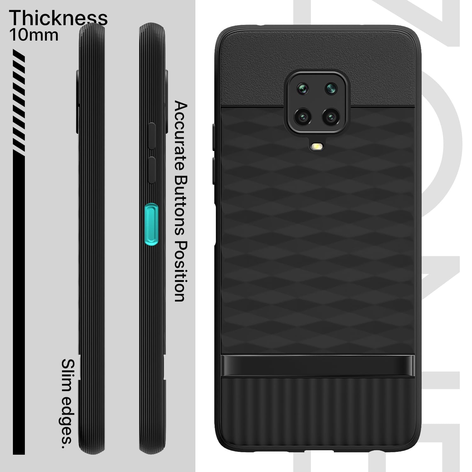Pikkme Redmi Note 10 Lite/Note 9 Pro/Pro Max/Poco M2 Pro Silicone black mobile back cover – photo 3