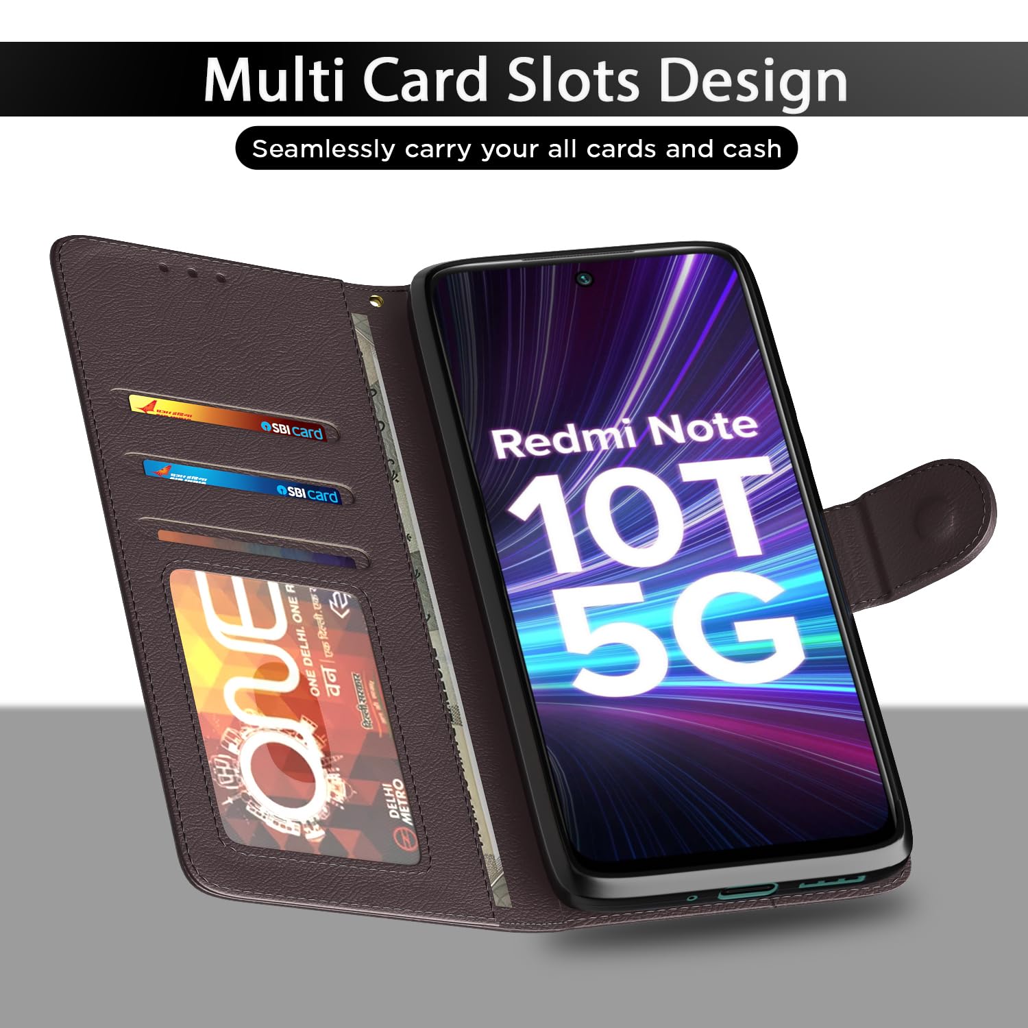 Pikkme coffee Wallet wallet flip cover for Redmi Note 10T/Poco M3 Pro 5G – photo 5