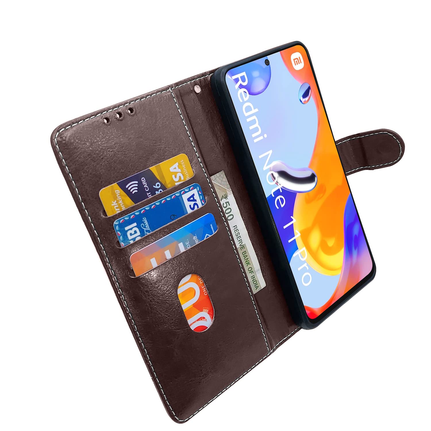 Pikkme Redmi Note 11 Pro/Note 11 Pro Plus 5G coffee & brown mobile flip cover – photo 3